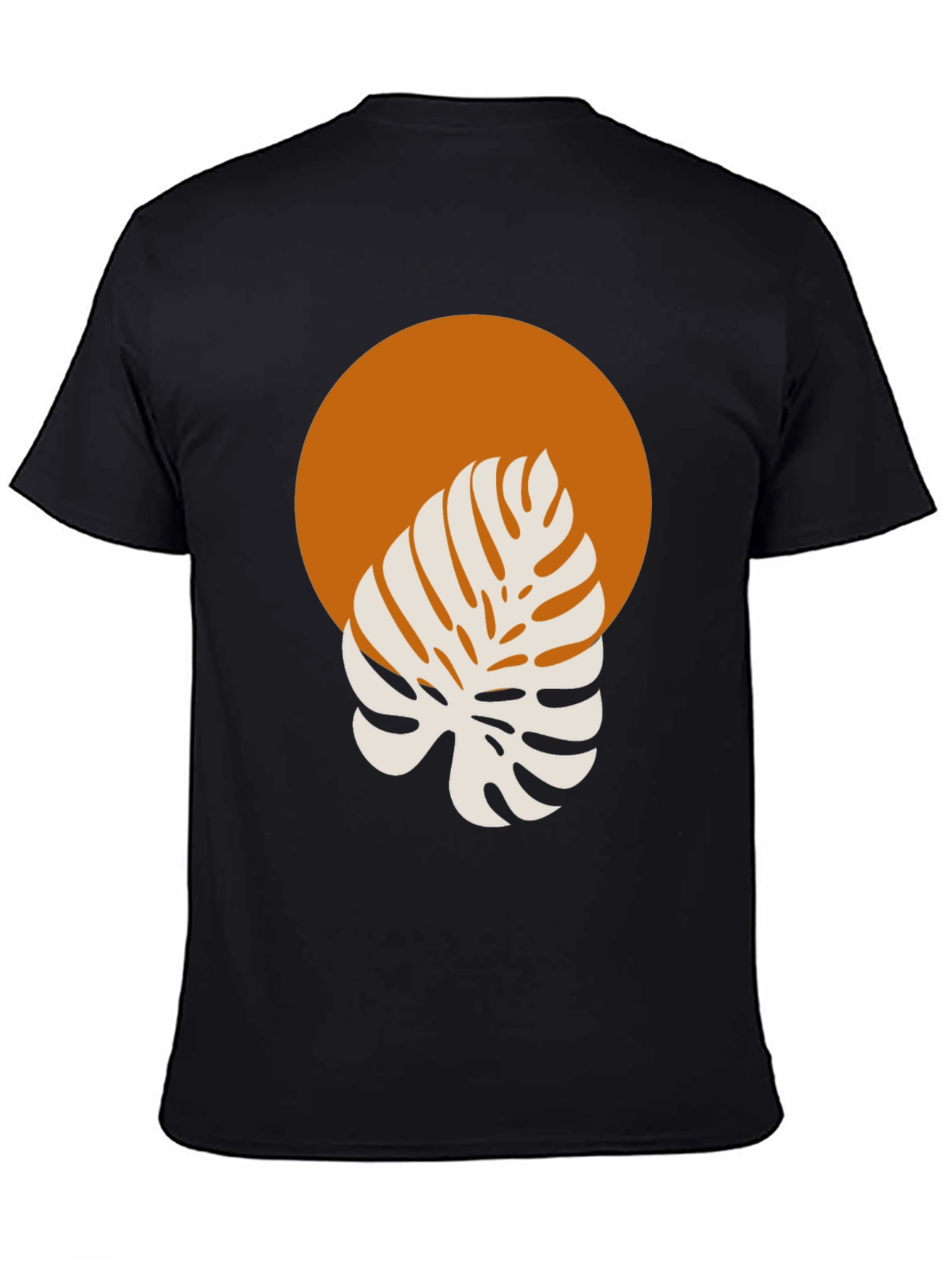 Black Monstera Graphic Tee - Modern Tropical Style view 4