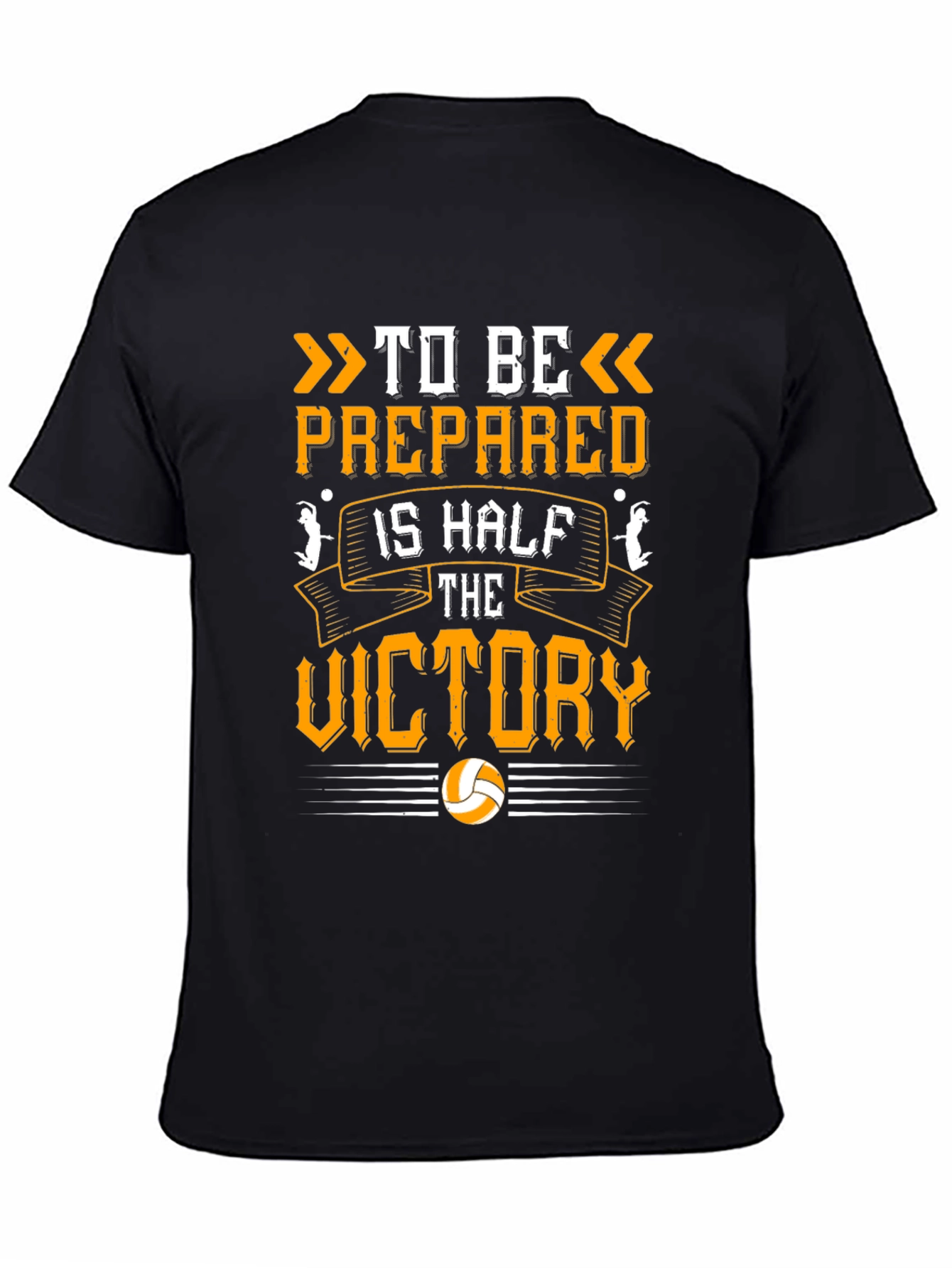 Black Volleyball T-Shirt: Be Prepared for Victory view 4