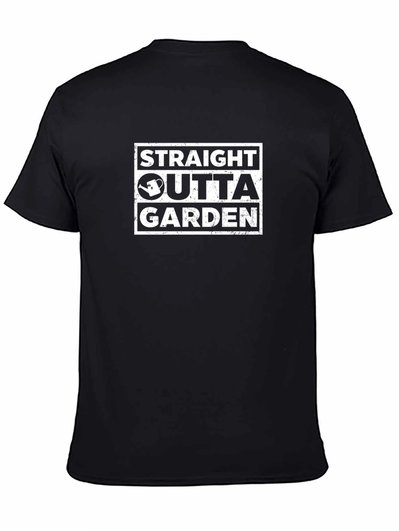 Black Straight Outta Garden T-Shirt - Funny Gardener Tee view 4