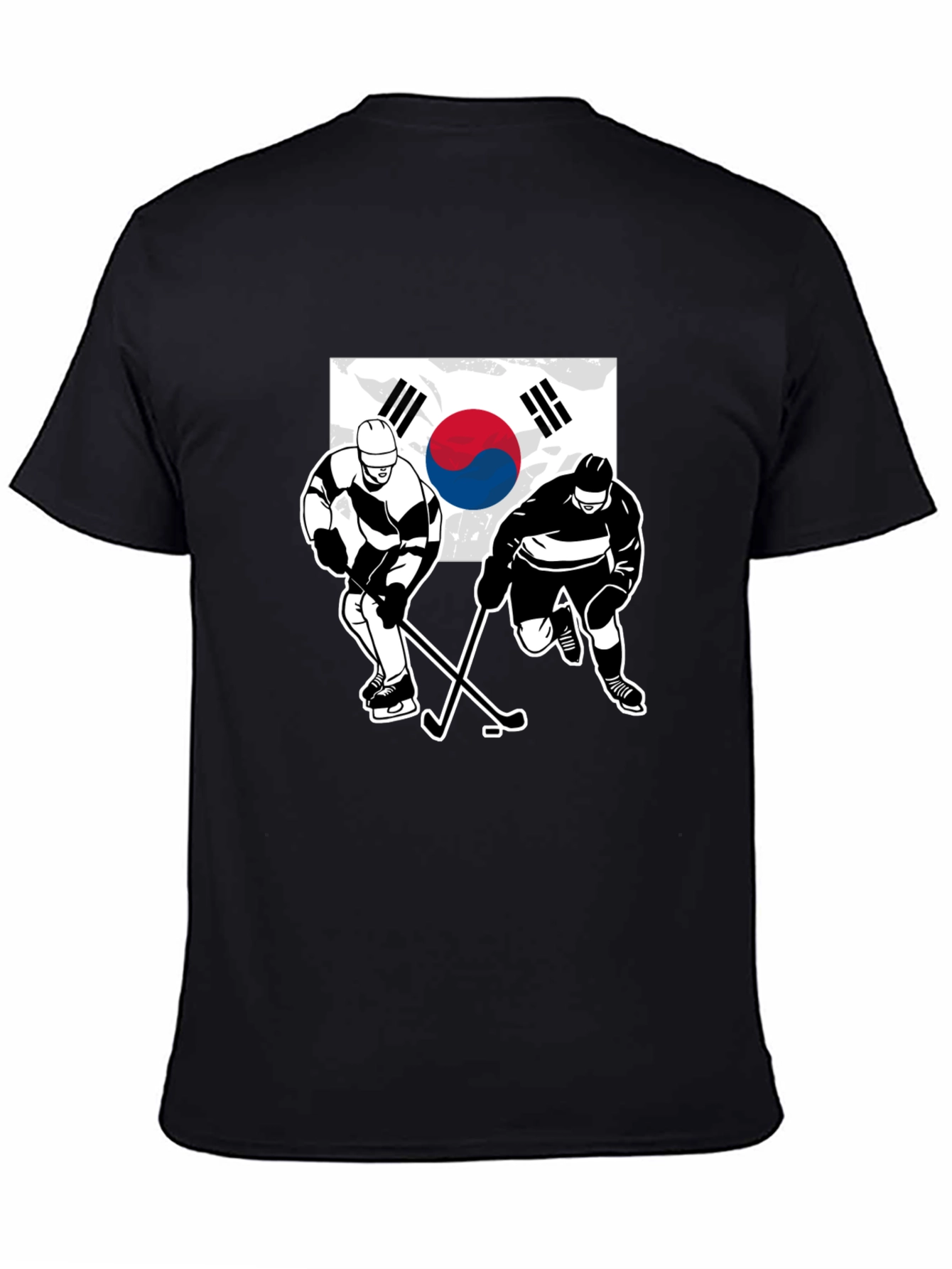 Black South Korea Hockey T-Shirt - Black view 4