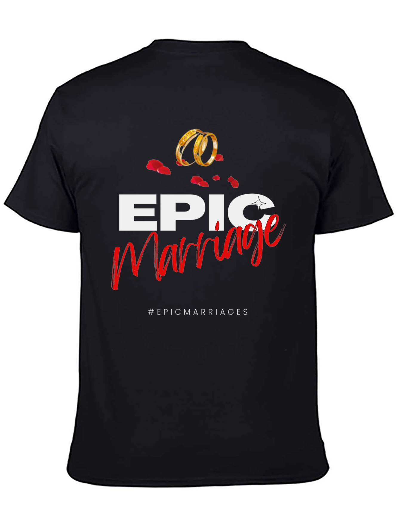 Black Epic Marriage T-Shirt - Stylish Wedding Anniversary Apparel view 4