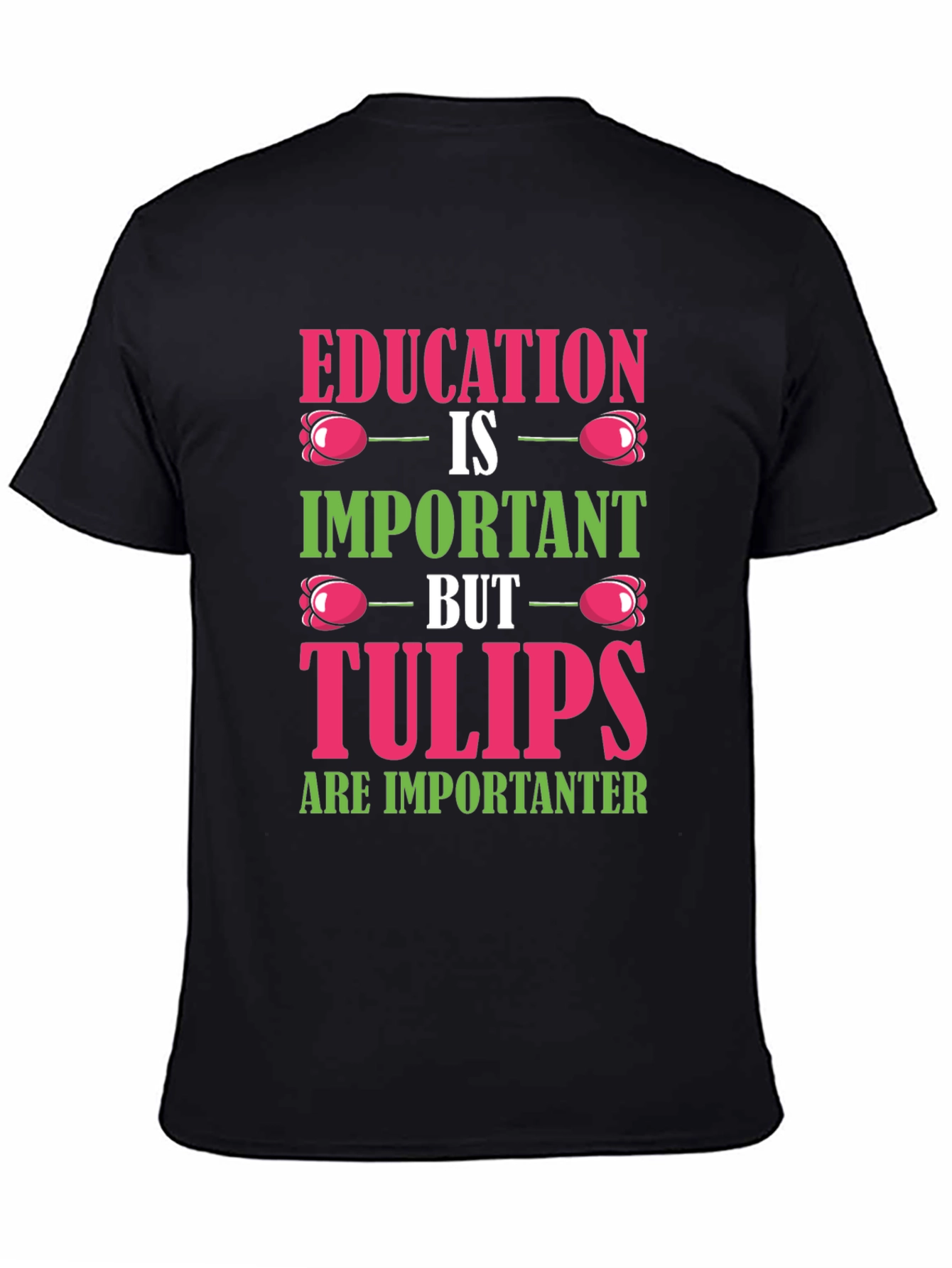 Black Education vs. Tulips Graphic T-Shirt view 4