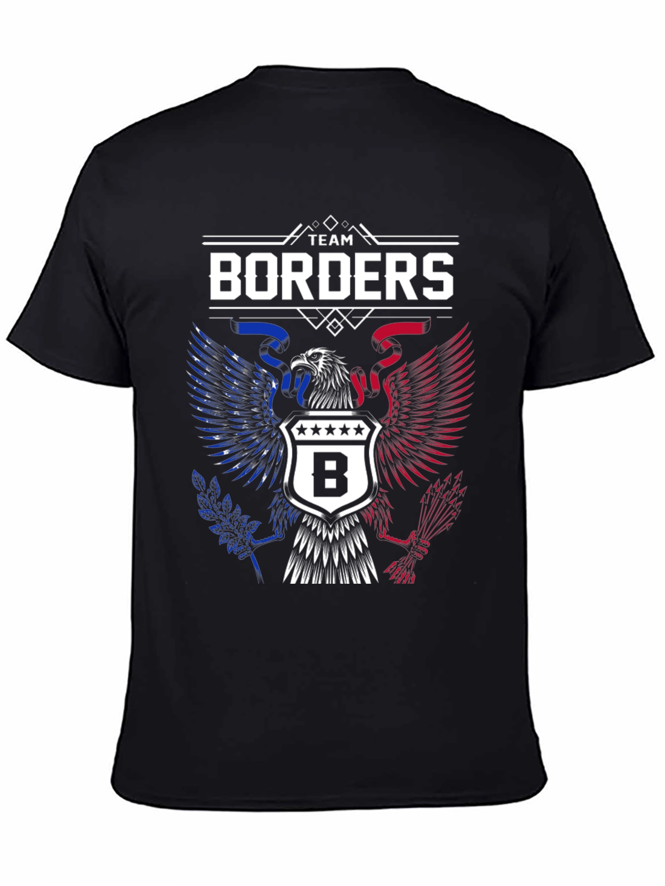 Black Team Borders Graphic T-Shirt view 4
