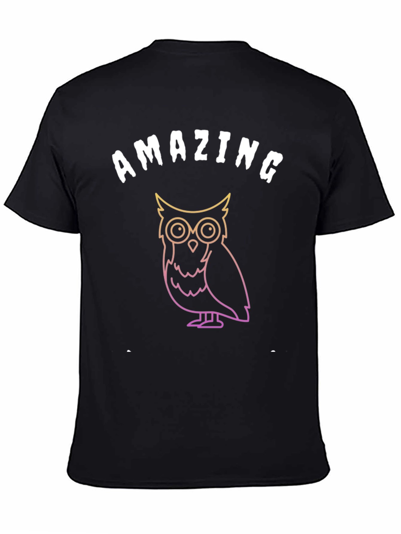 Black Amazing Owl Graphic T-Shirt - Soft Black Tee view 4