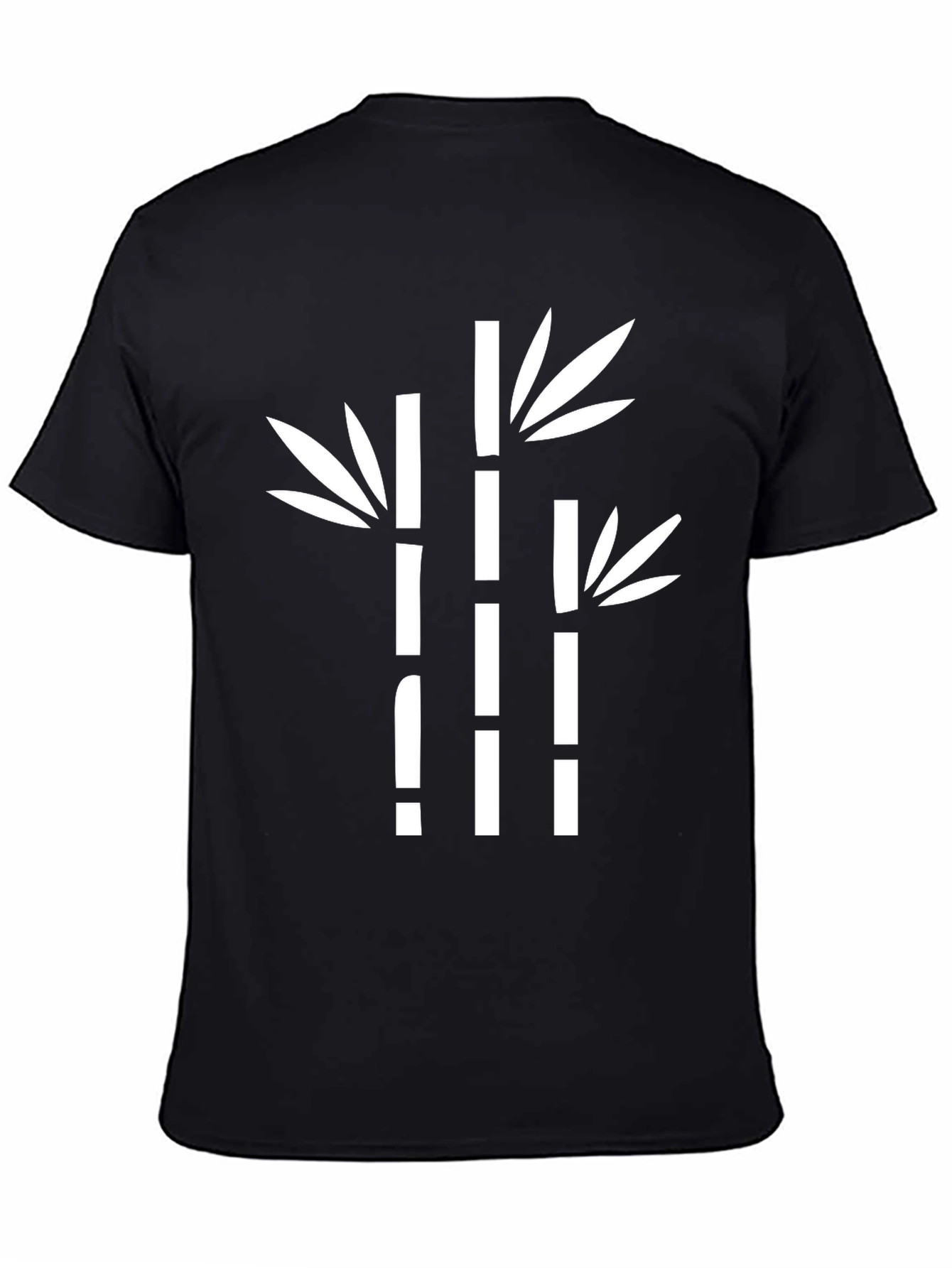 Black Bamboo Graphic Tee - Black Cotton Shirt view 4