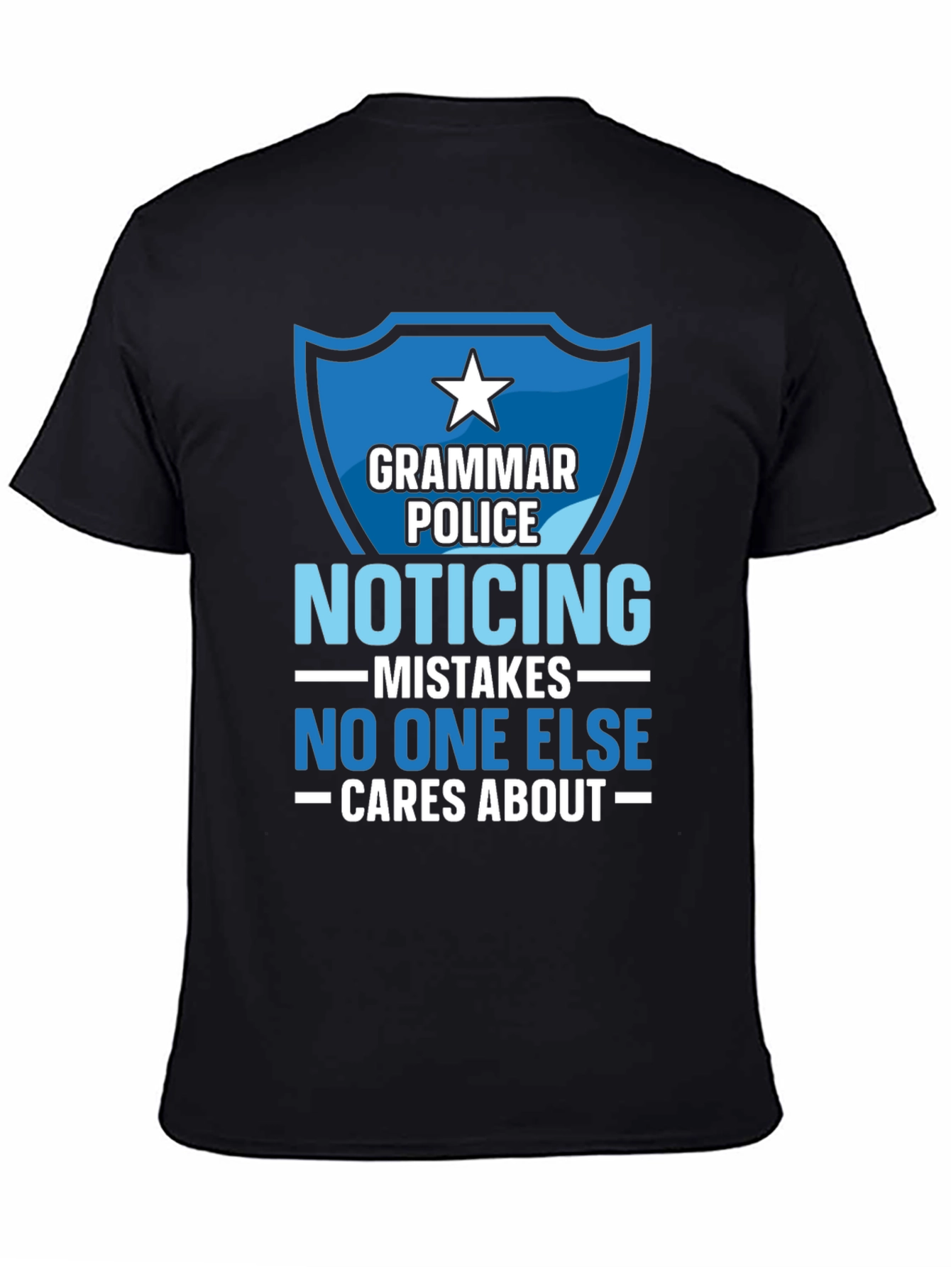 Black Grammar Police Novelty Graphic Tee view 4