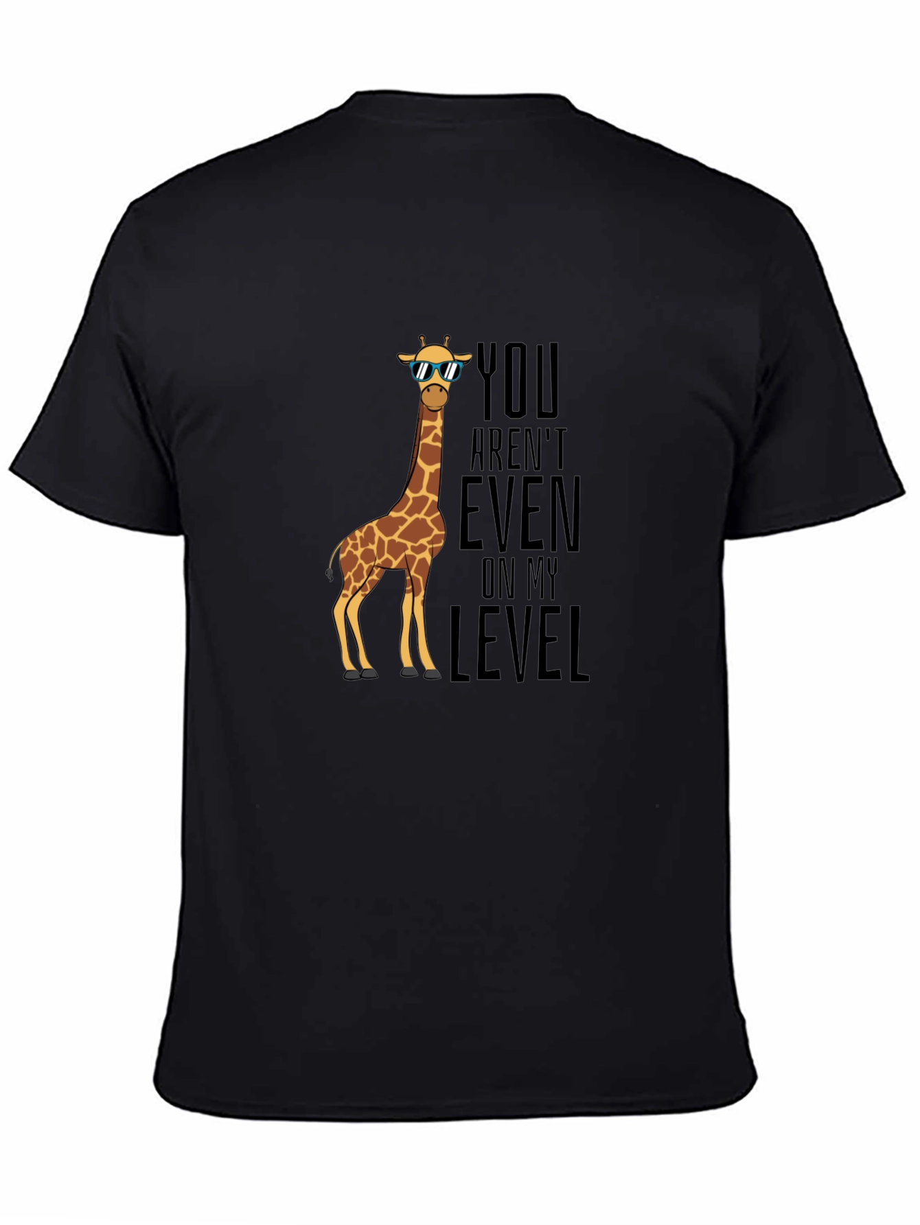 Black Giraffe "Not On My Level" Graphic Tee - Black Cotton view 4