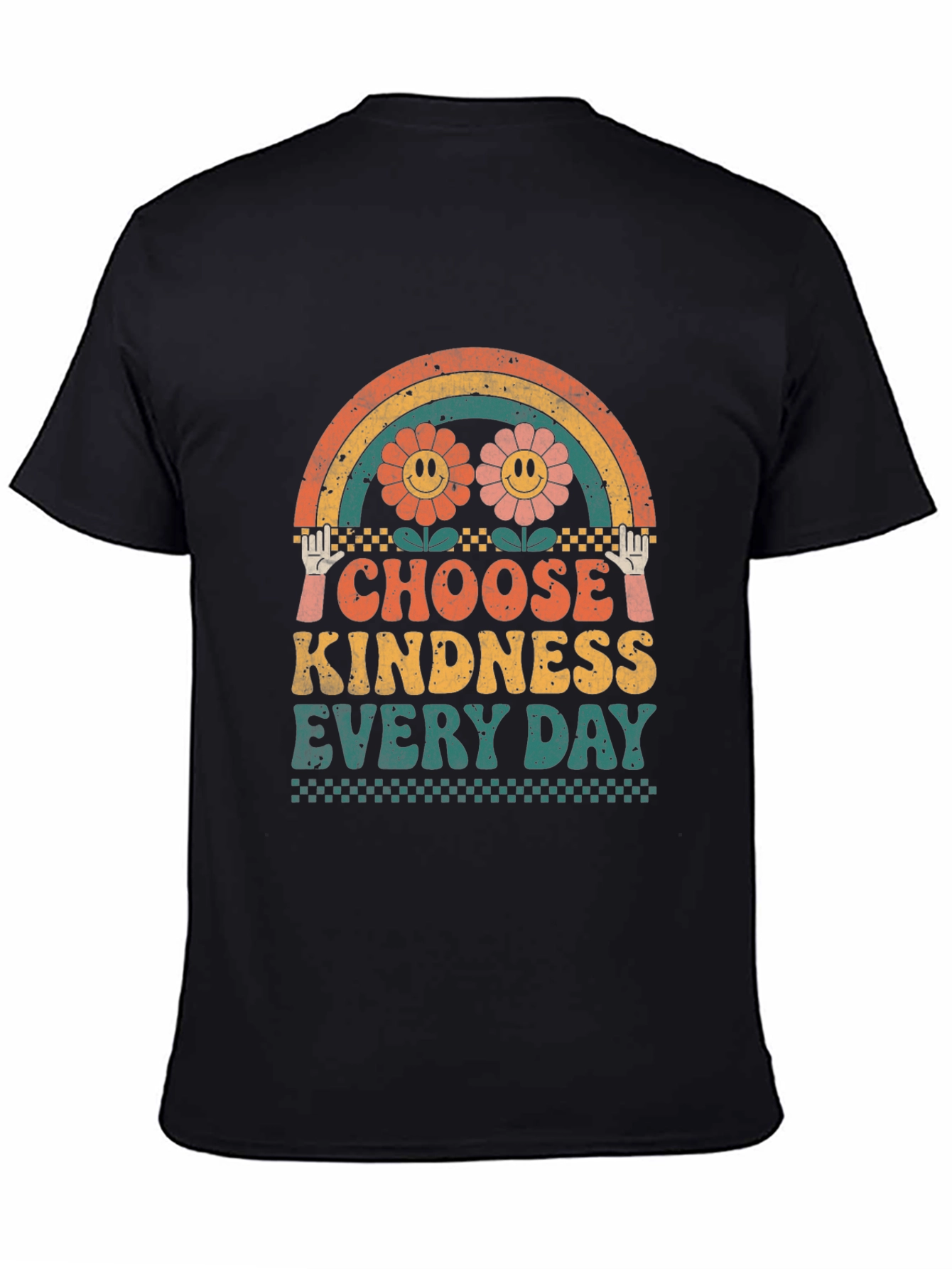 Black Choose Kindness T-Shirt Retro Graphic Tee view 4