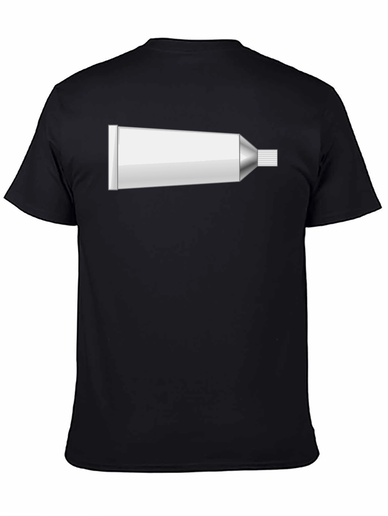 Black Funny Toothpaste Tube Graphic Tee - Black Cotton T-Shirt view 4