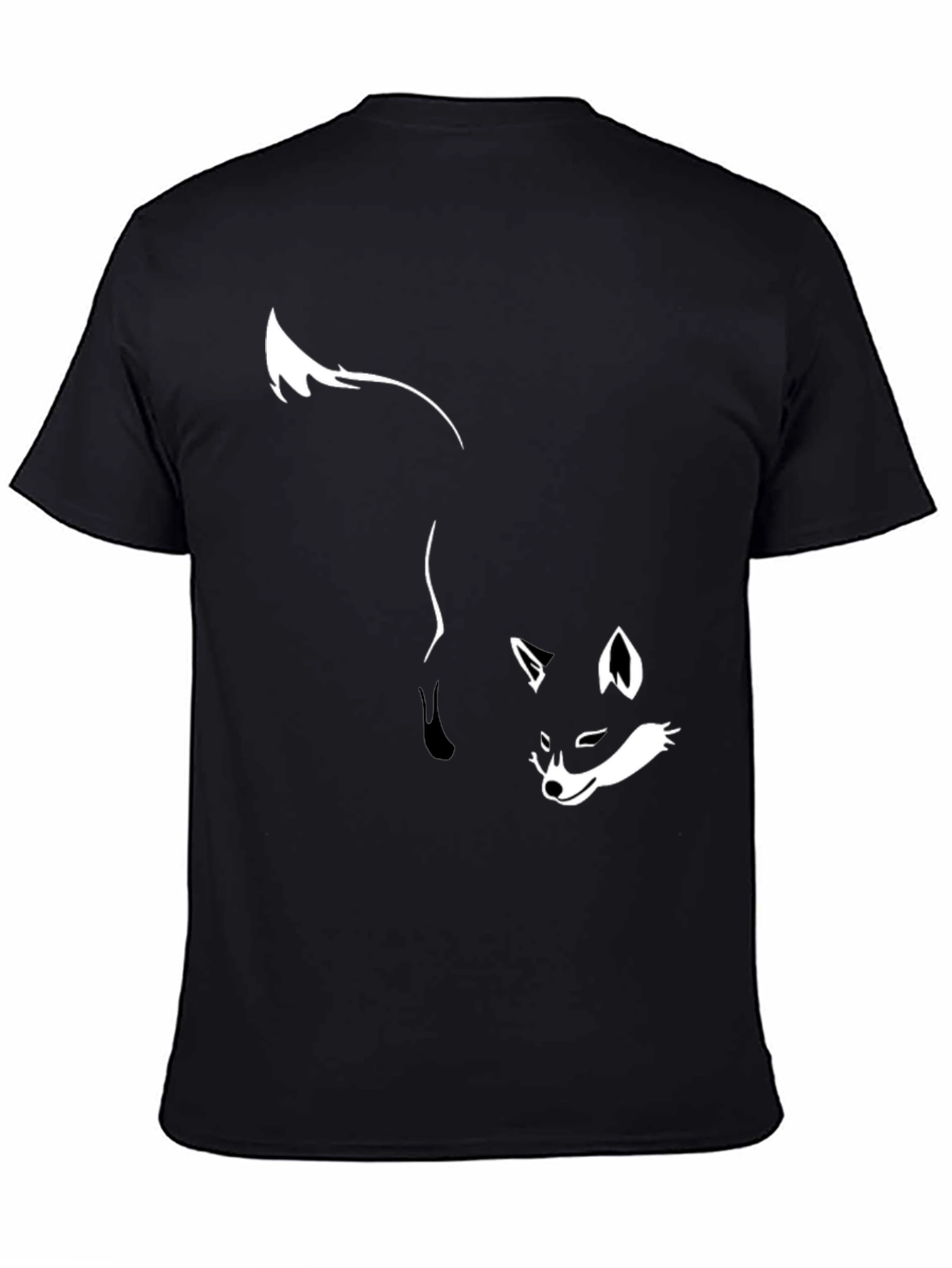 Black Fox Graphic Print Black T-Shirt view 4