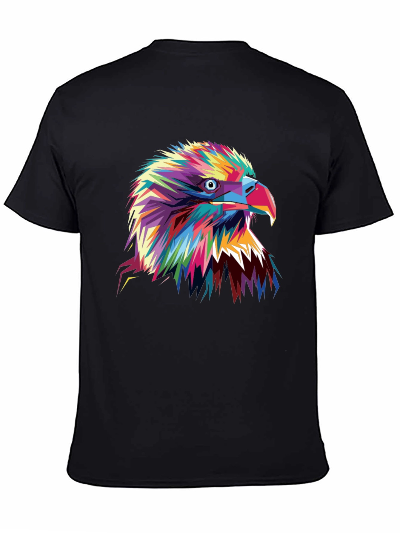 Black Bold Eagle Graphic Tee - Vibrant Colorful Bird T-Shirt view 4