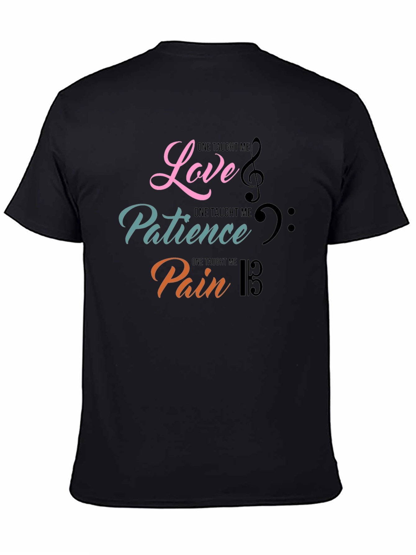 Black Love Patience Pain T-Shirt, Music Design view 4