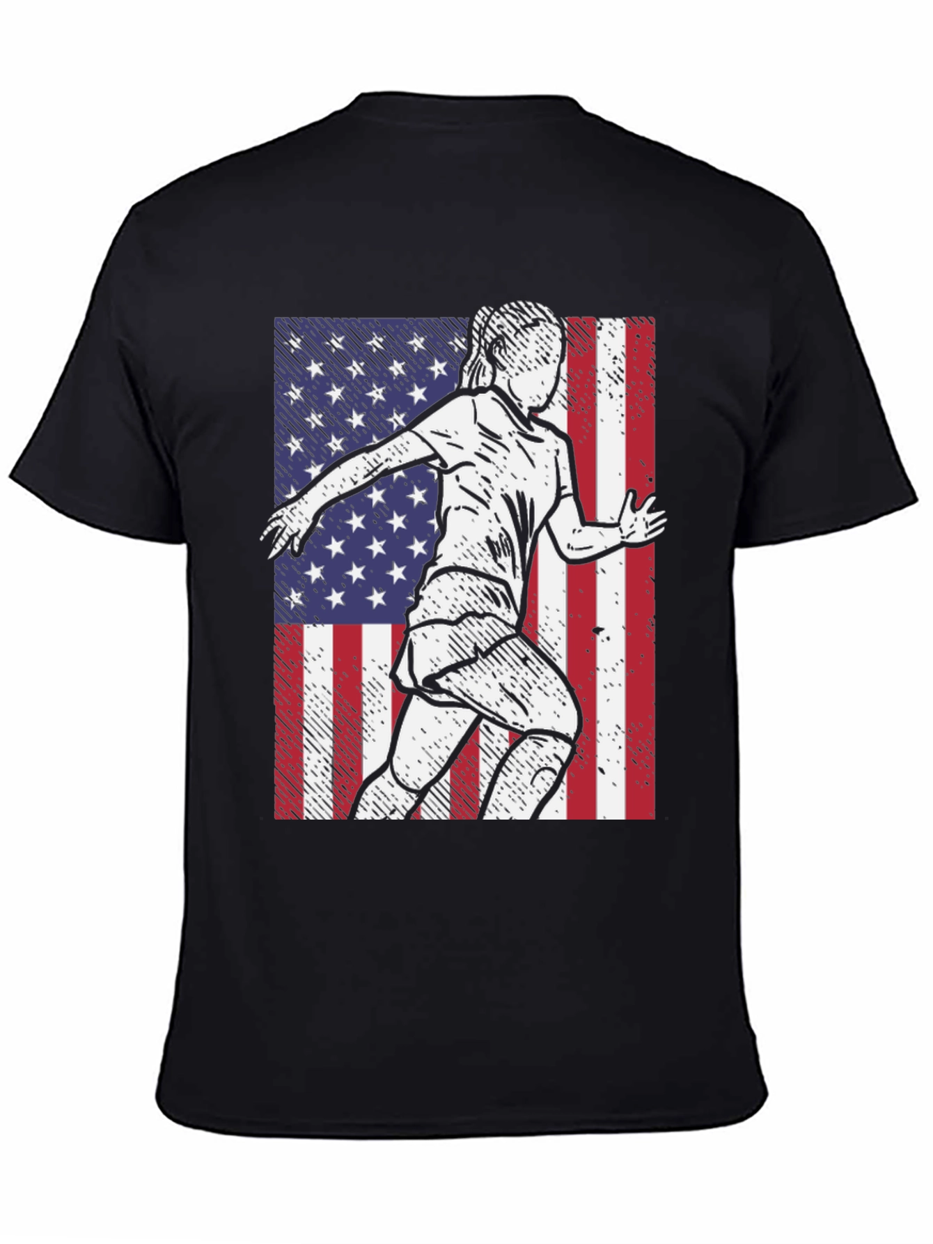 Black USA Soccer Player Graphic Tee view 4