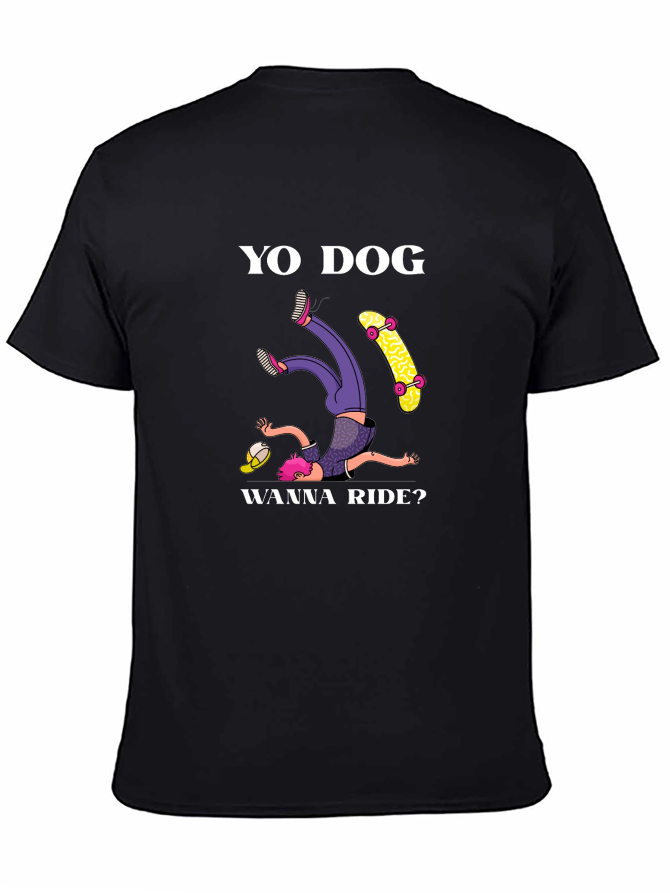 Black Yo Dog Wanna Ride? Graphic Tee view 4