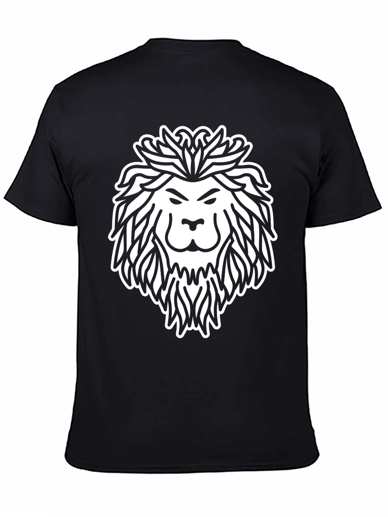 Black Lion Graphic Print Black T-Shirt view 4