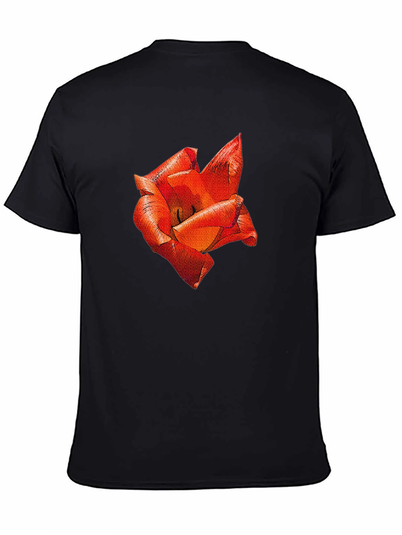 Black Red Floral Print T-Shirt view 4