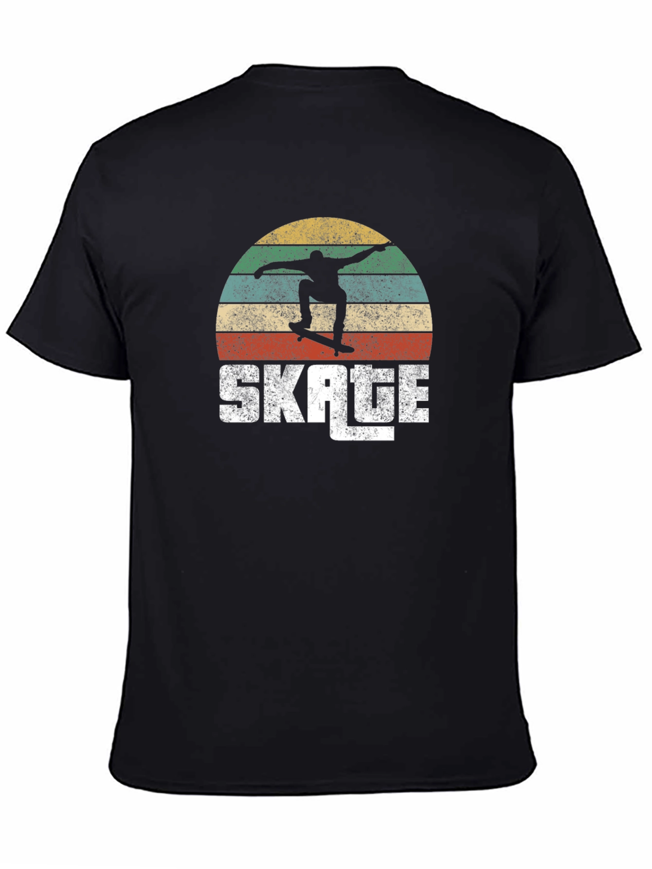 Black Skateboarding Retro T-Shirt view 4