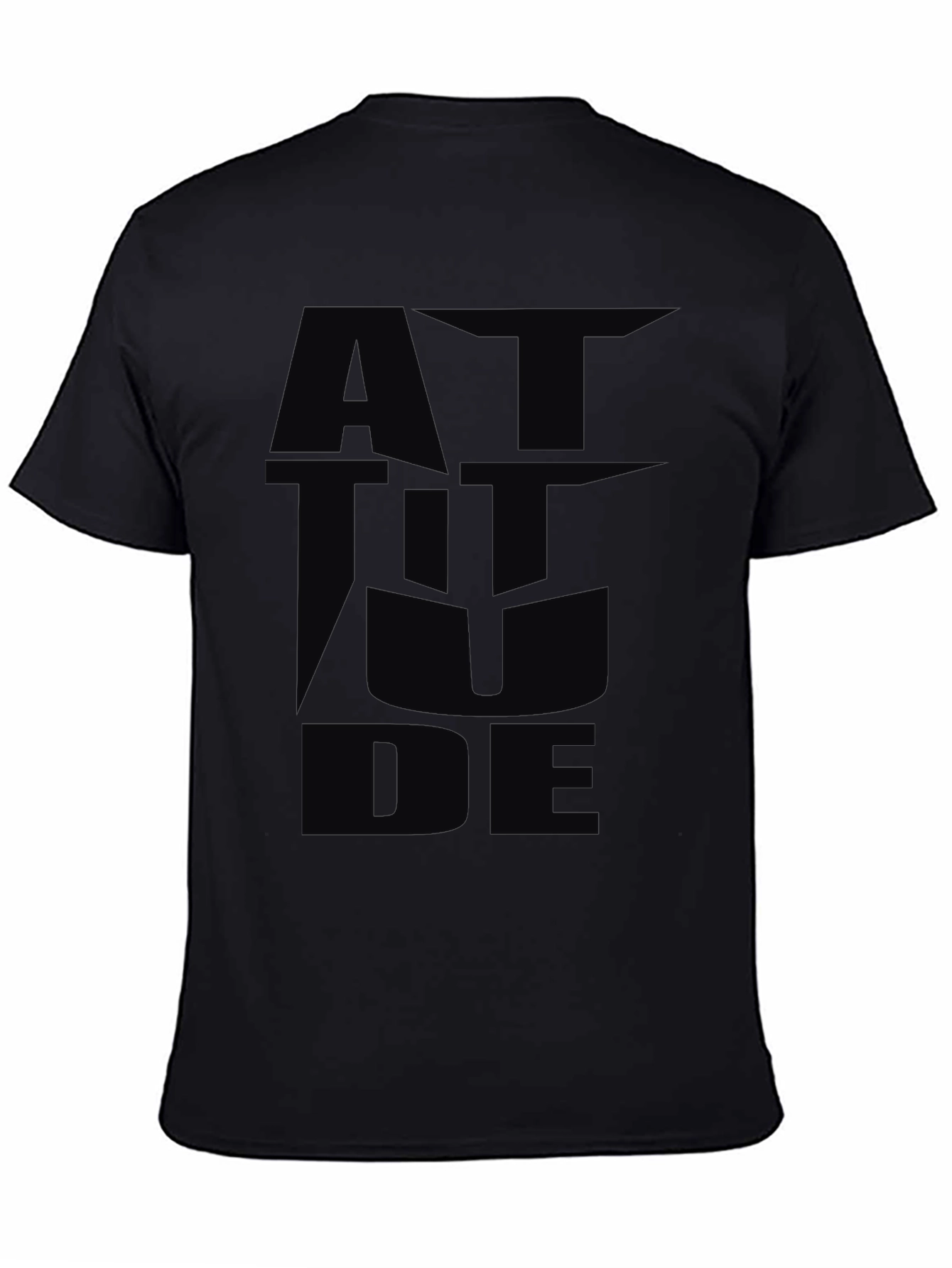 Black Attitude Graphic Black T-Shirt view 4