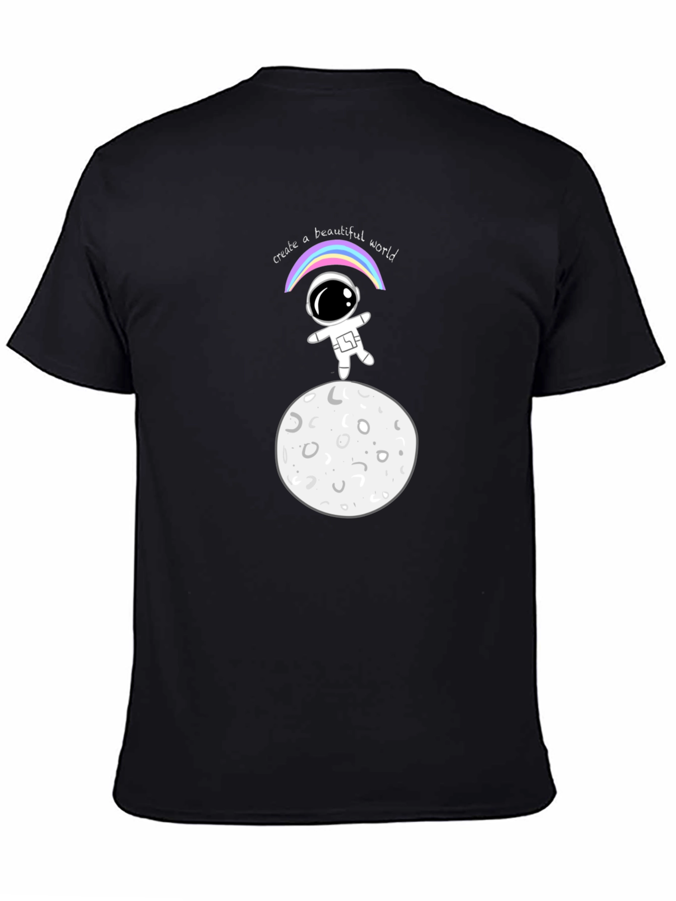 Black Astronaut Moon Landing Graphic Tee - Unisex view 4