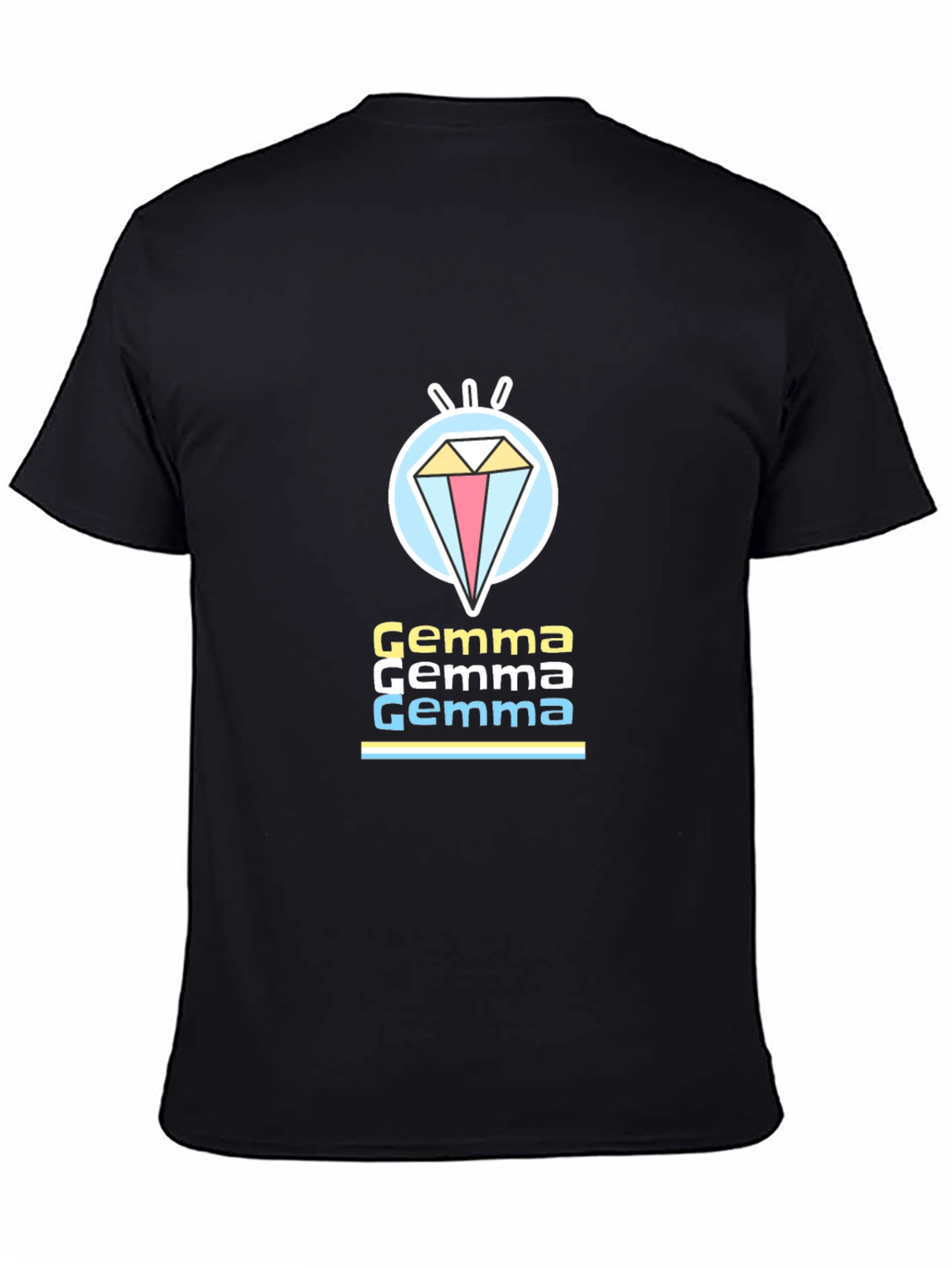 Black Gemma Diamond Graphic T-Shirt - Black view 4