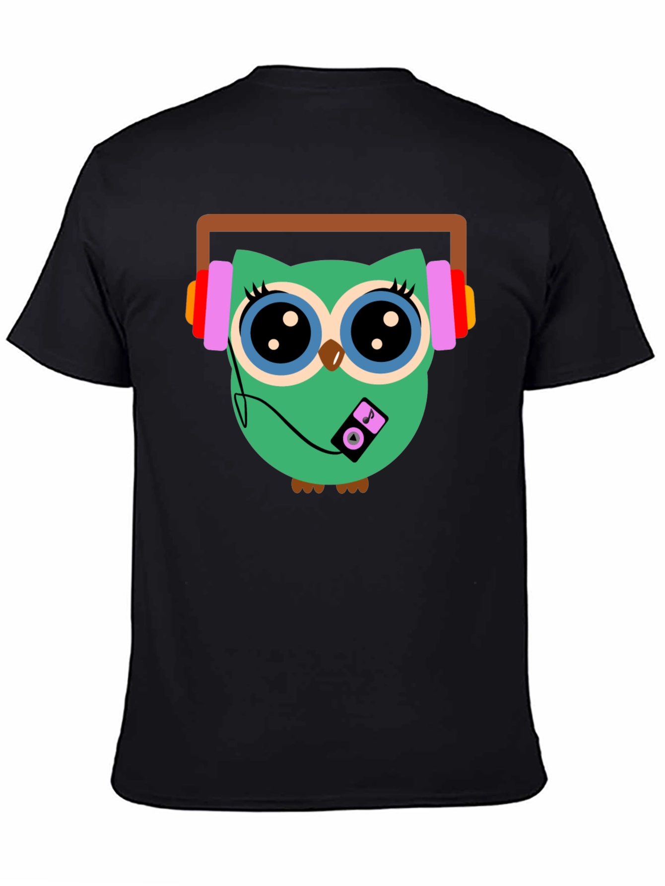 Black Owl Graphic T-Shirt - Music Lover Tee view 4