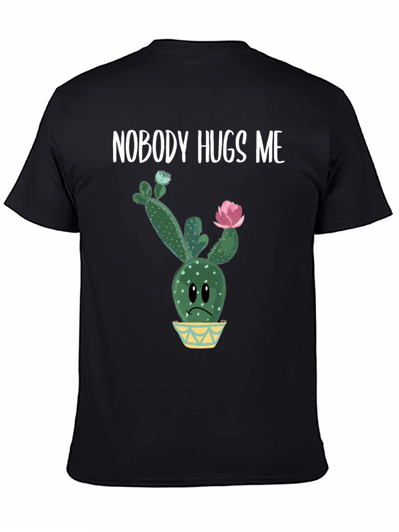 Black Nobody Hugs Me Cactus Graphic Tee - Unisex view 4