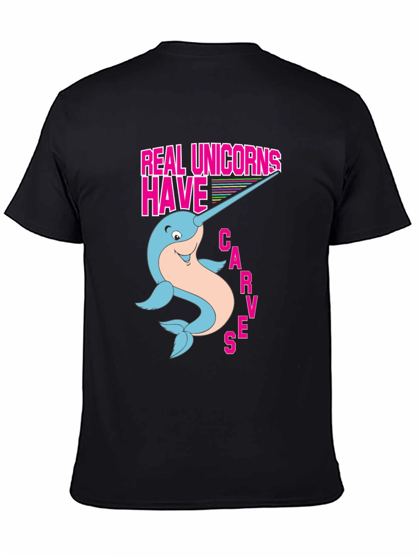 Black Real Unicorns Narwhal T-Shirt view 4