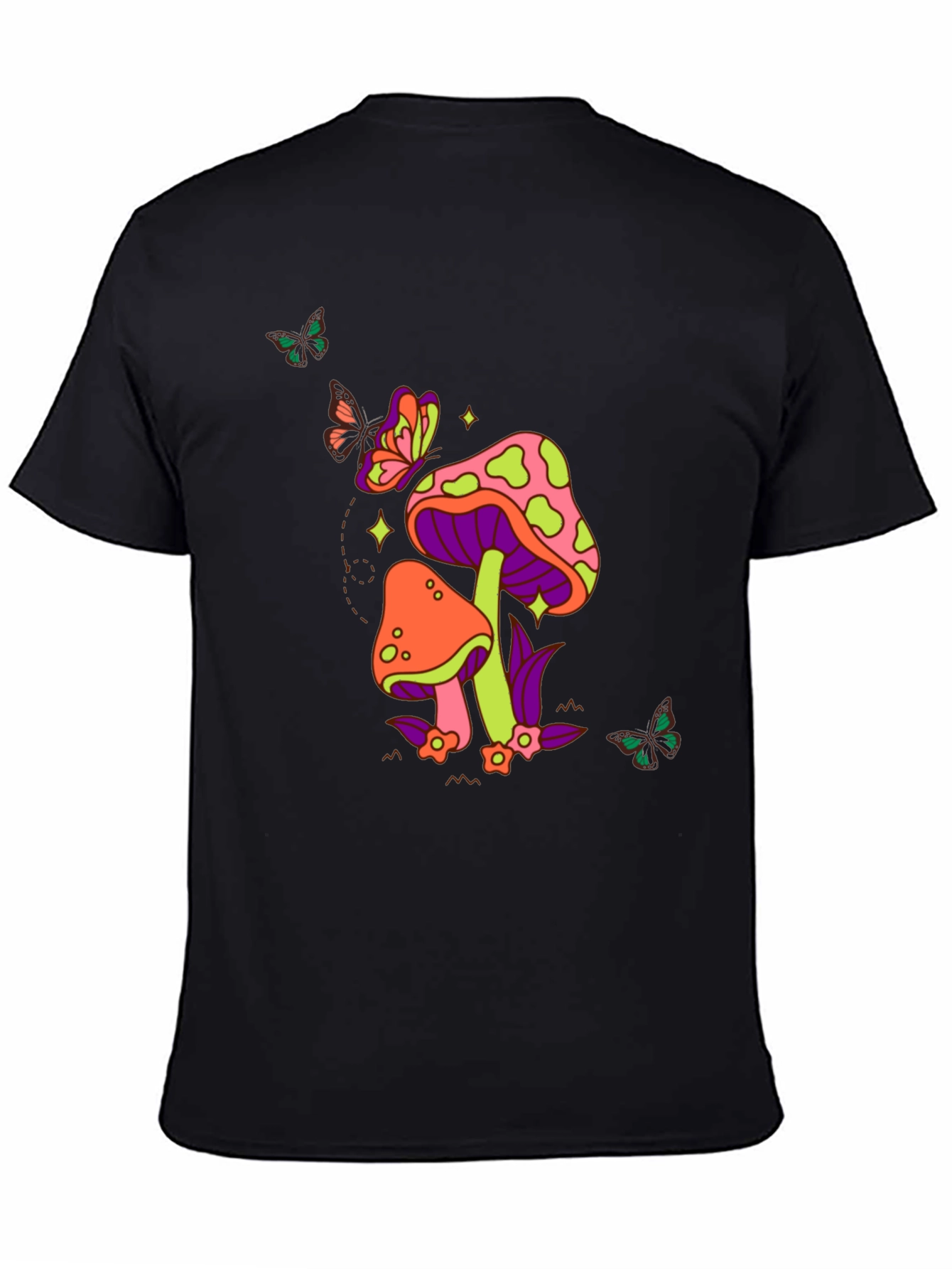 Black Groovy Mushroom T-Shirt view 4