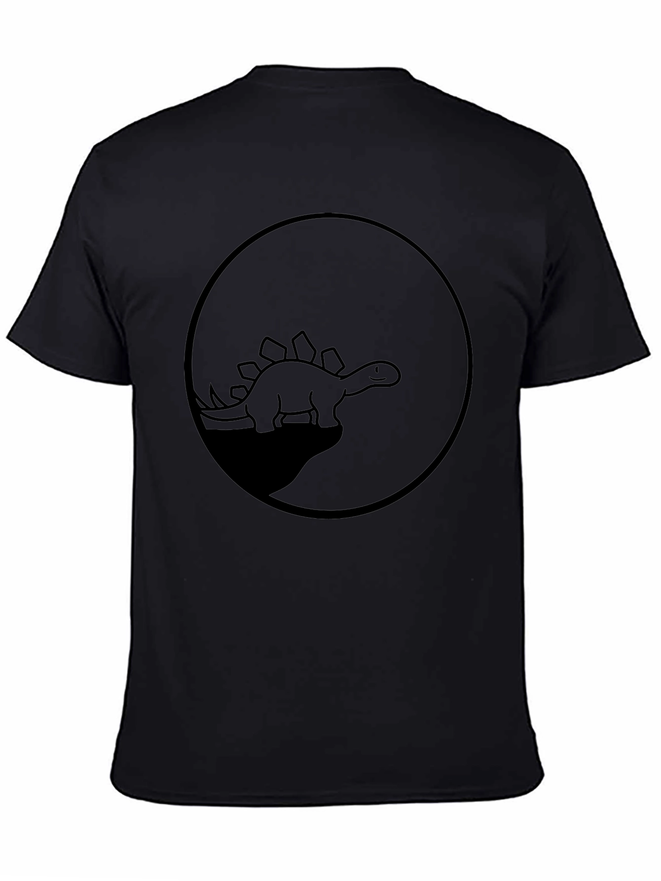 Black Dino Silhouette T-Shirt - Black Graphic Tee view 4