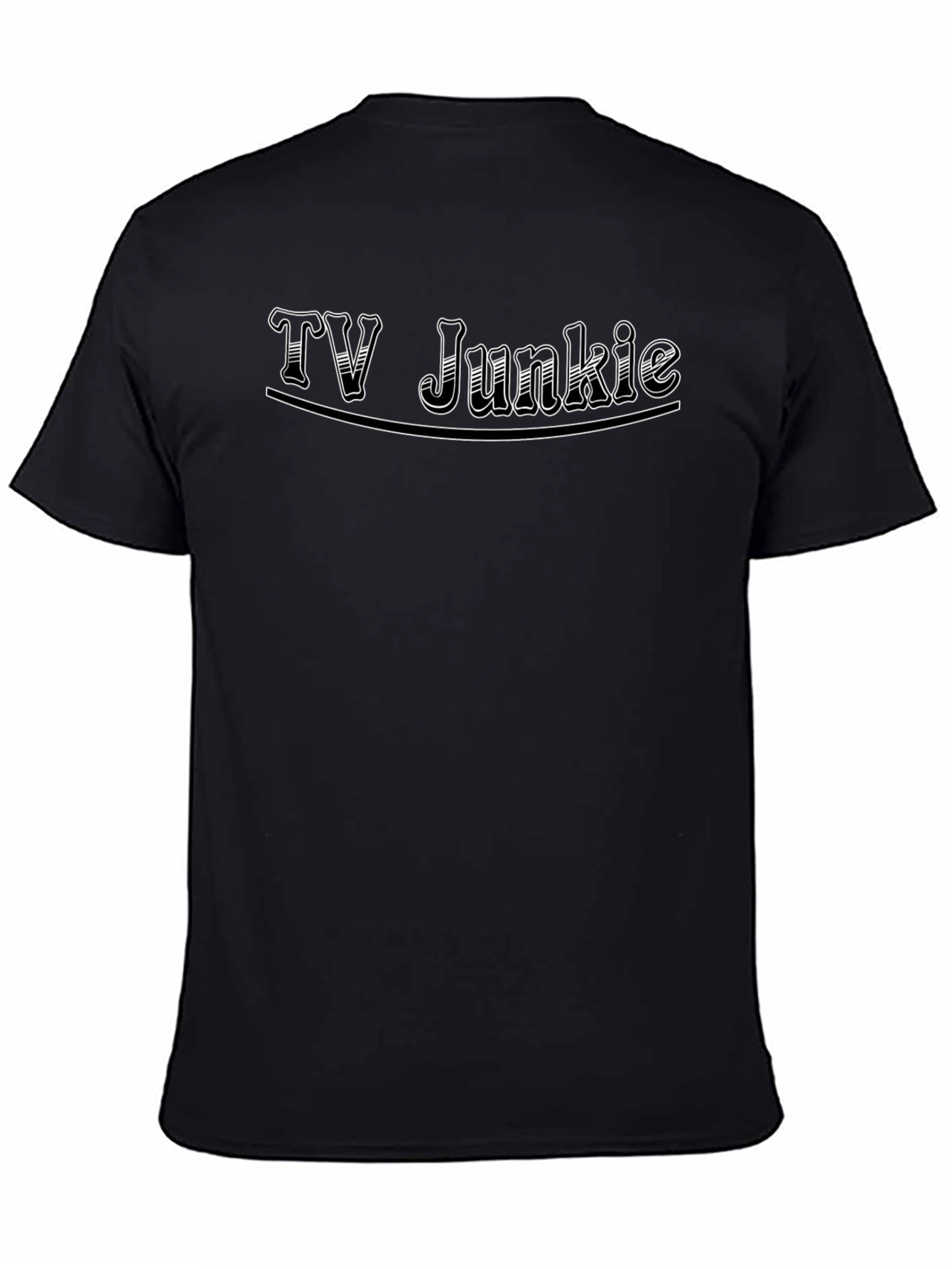 Black TV Junkie Black T-Shirt - Graphic Tee view 4
