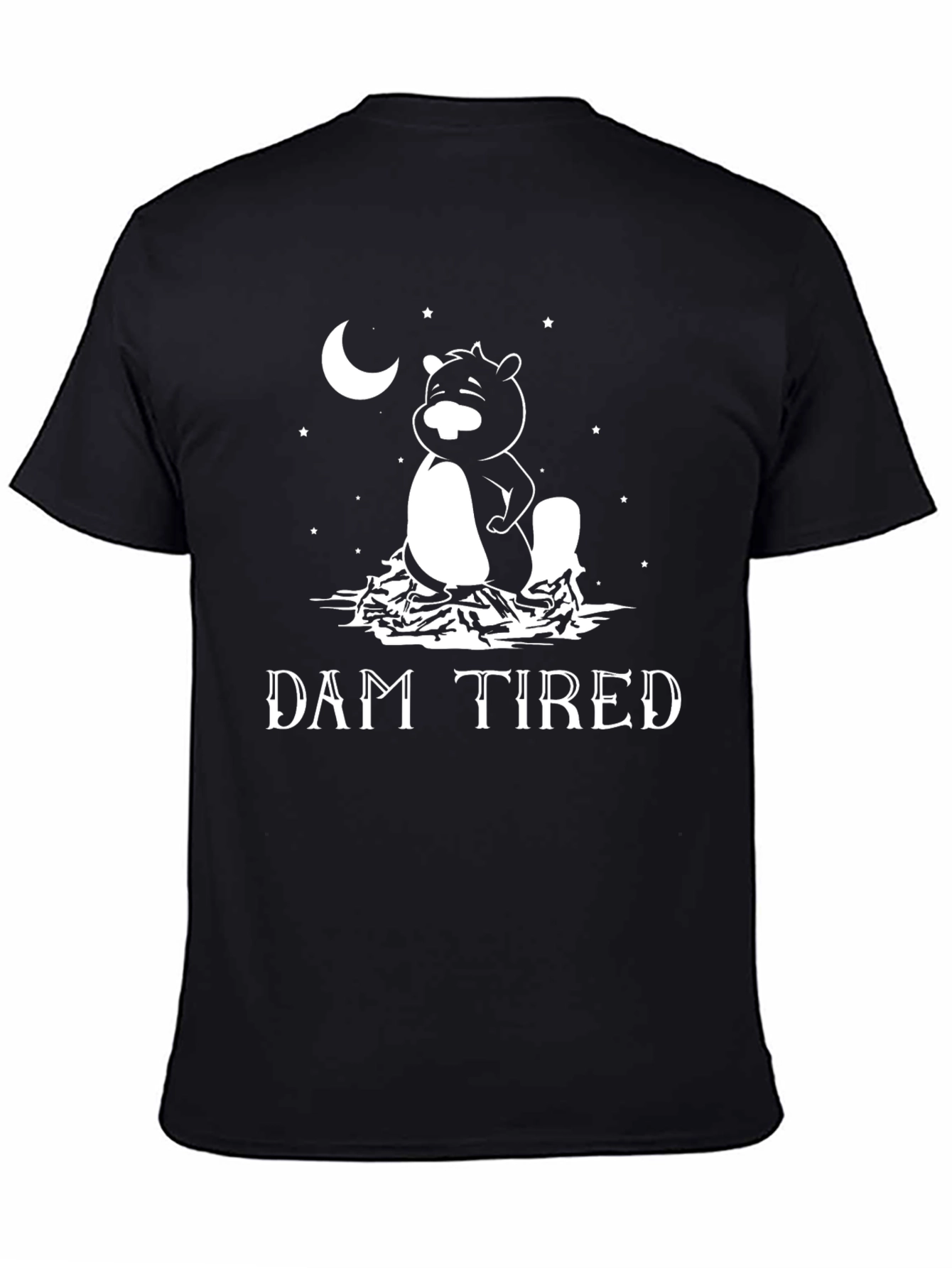 Black Dam Tired Beaver Graphic T-Shirt - Comfort & Style view 4