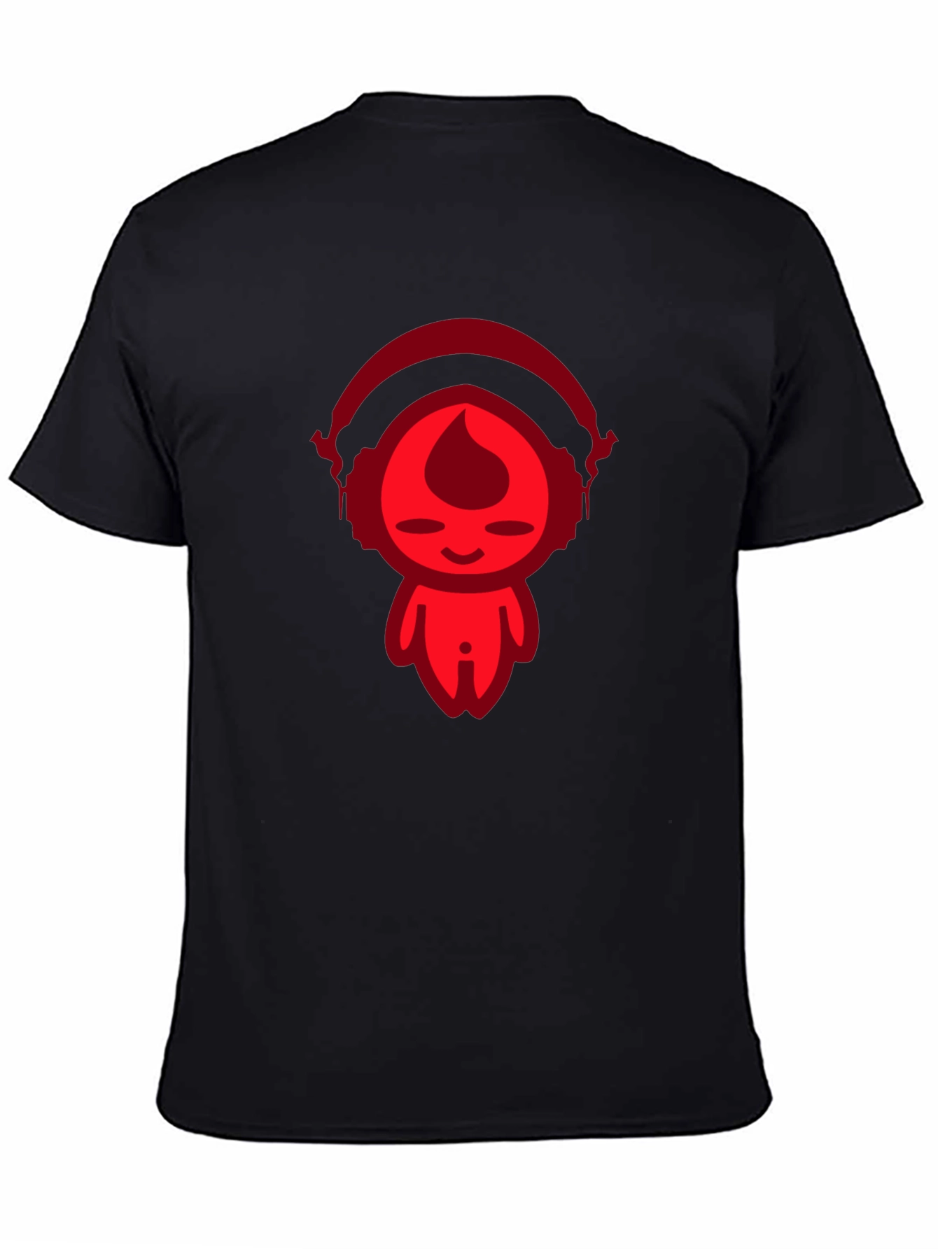 Black Cool Red Graphic Print Black T-Shirt view 4