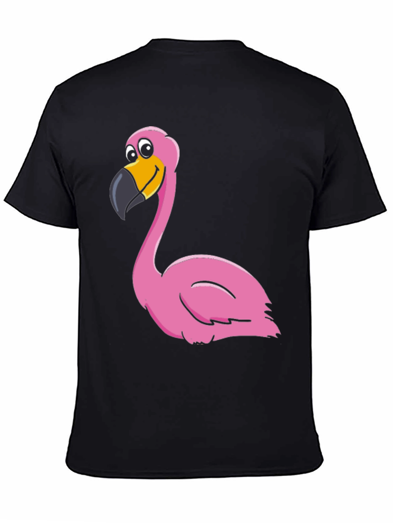 Black Funny Flamingo Graphic Print Tee view 4