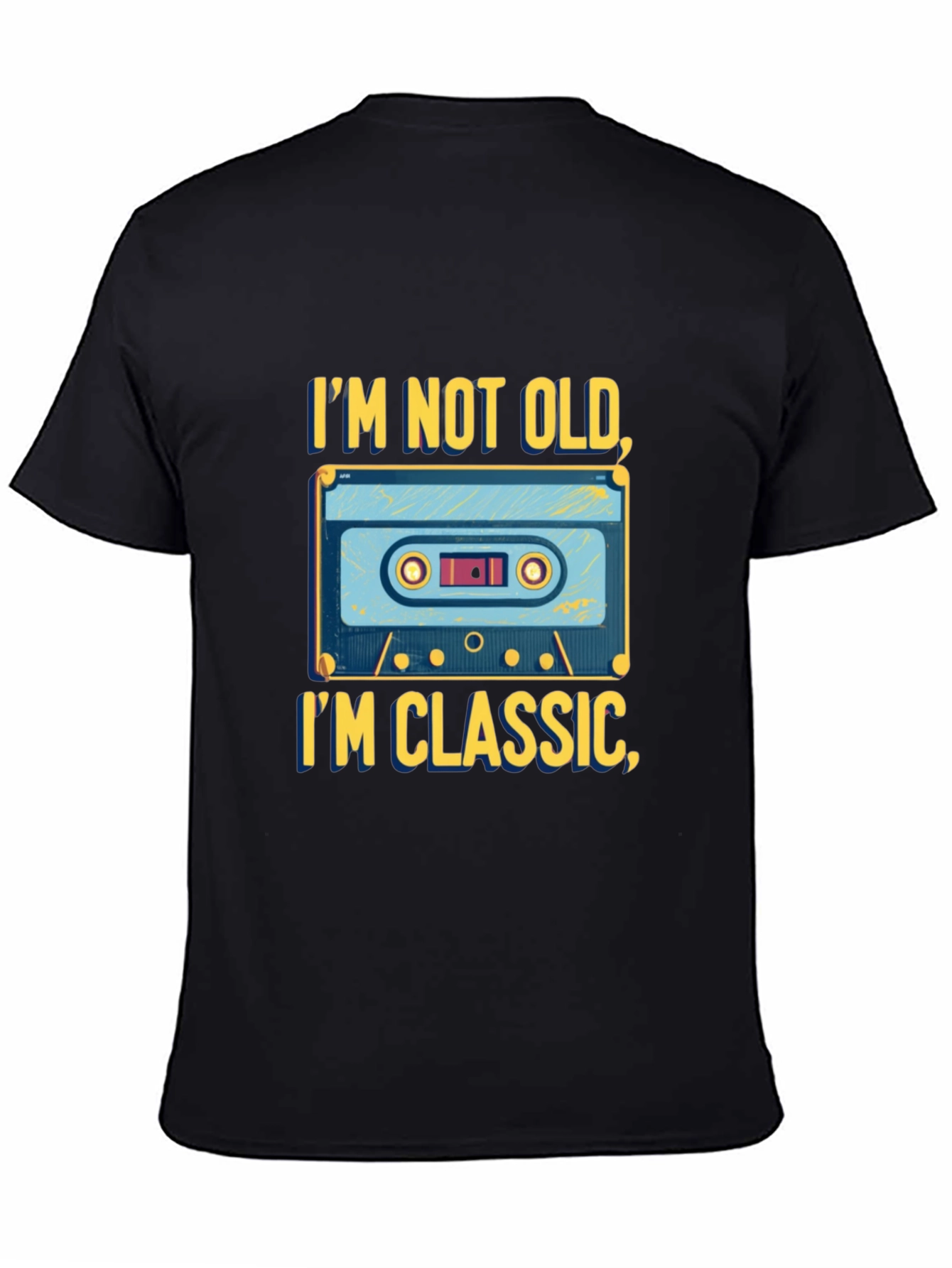 Black Classic Cassette Tape T-Shirt - Retro Style view 4