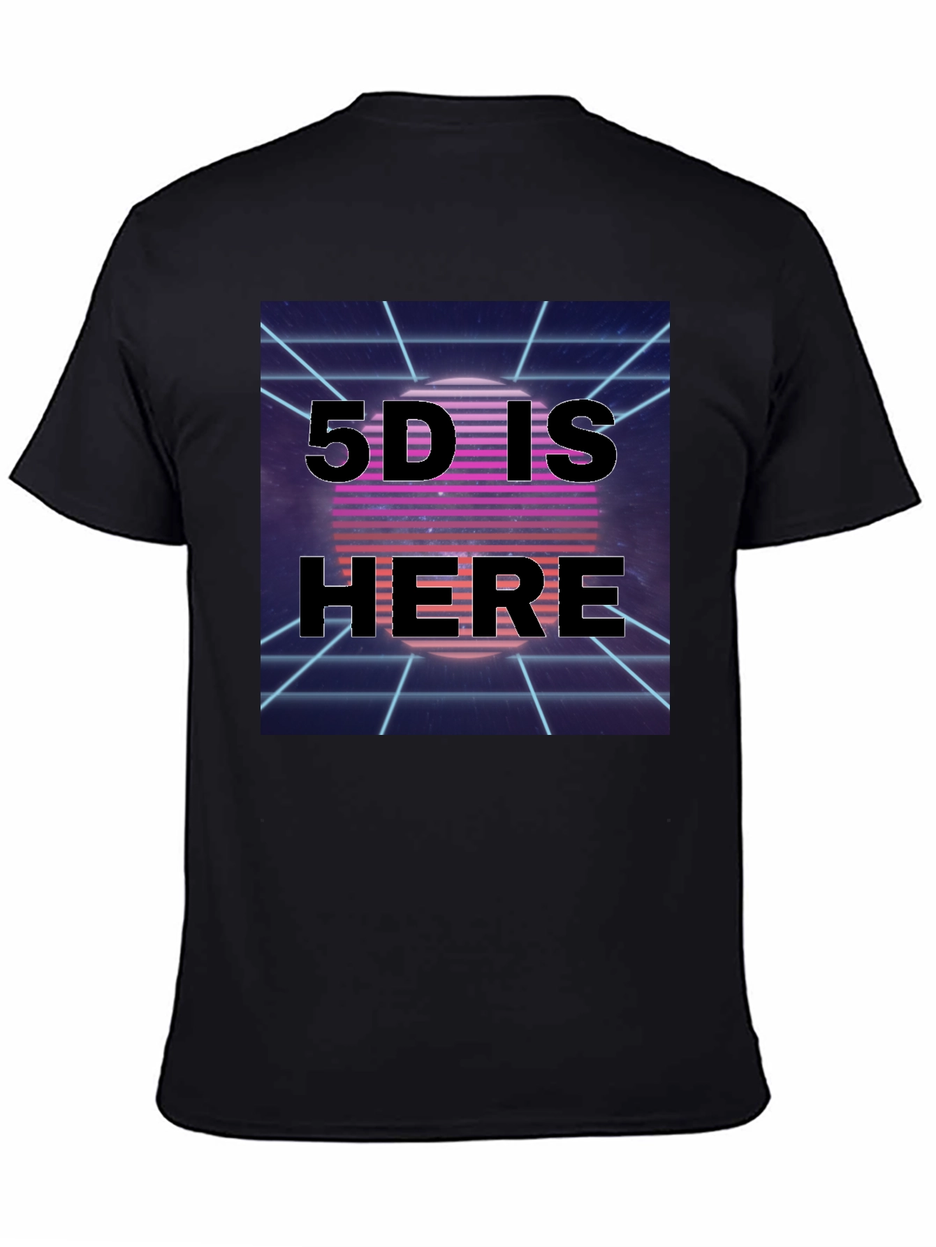 Black Retro 5D Is Here Graphic Tee view 4