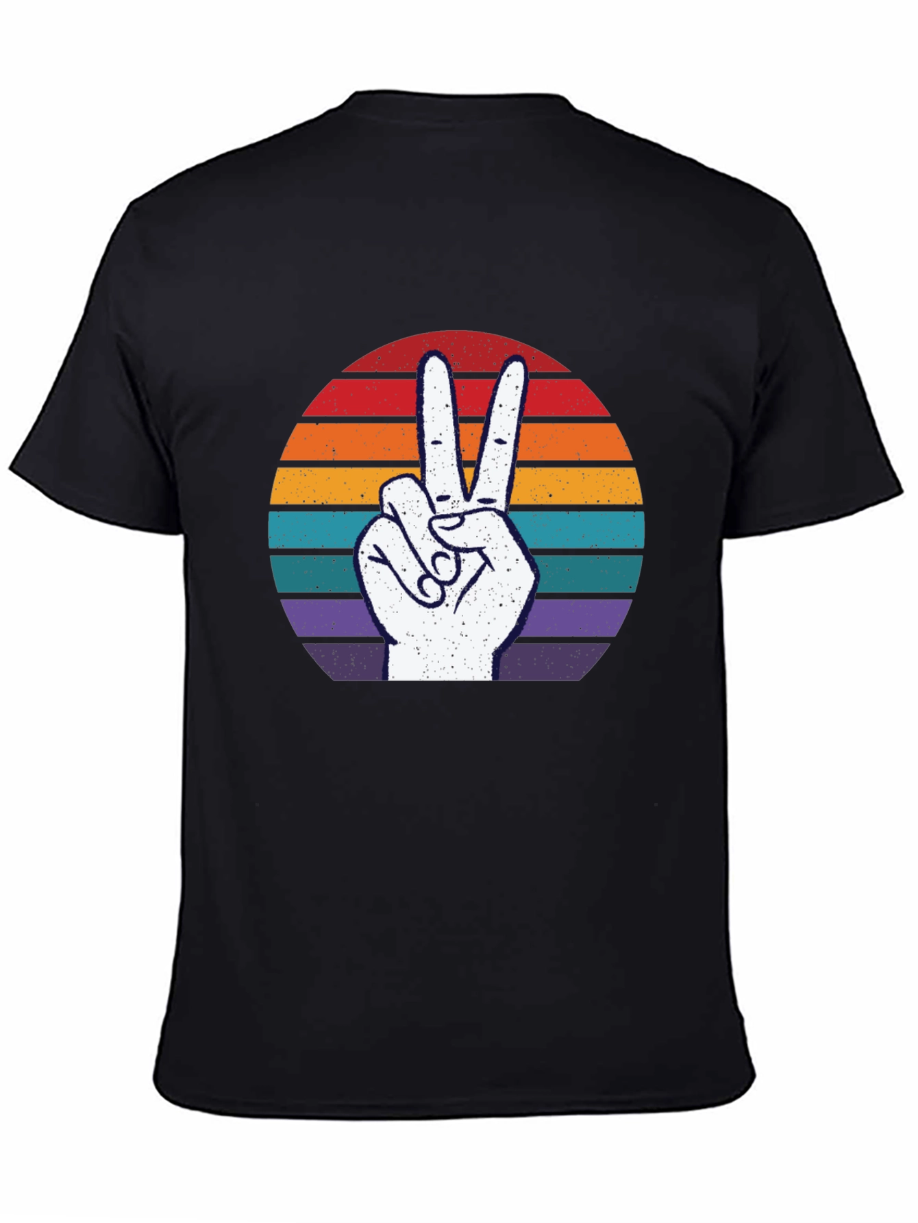 Black Peace Sign Retro T-Shirt view 4