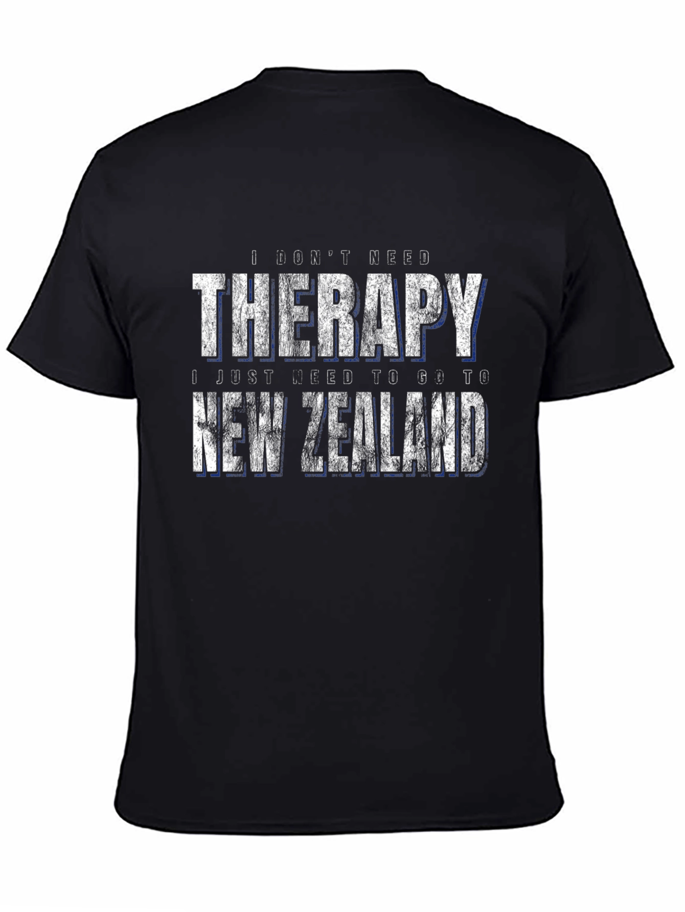 Black Therapy New Zealand Graphic Tee - Funny Travel Shirt view 4