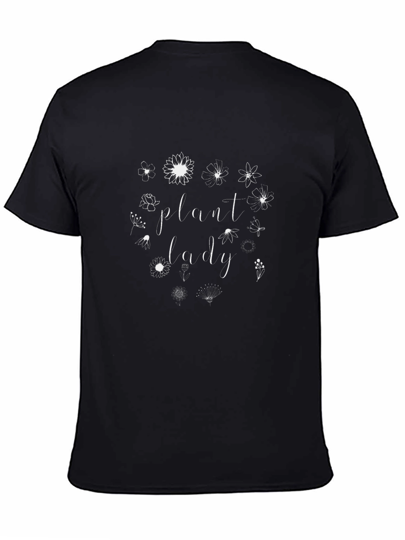 Black Plant Lady Graphic T-Shirt - Black Cotton Tee view 4