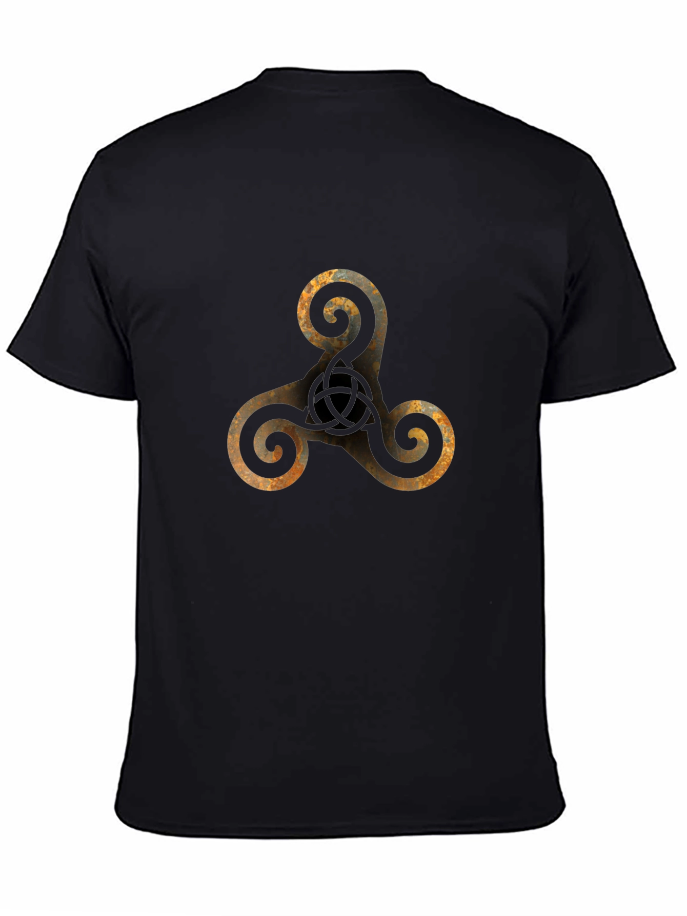 Black Triskele Symbol Black T-Shirt view 4