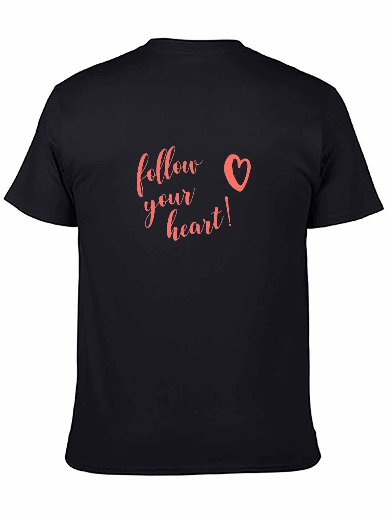 Black Follow Your Heart Graphic Tee - Black Casual Shirt view 4