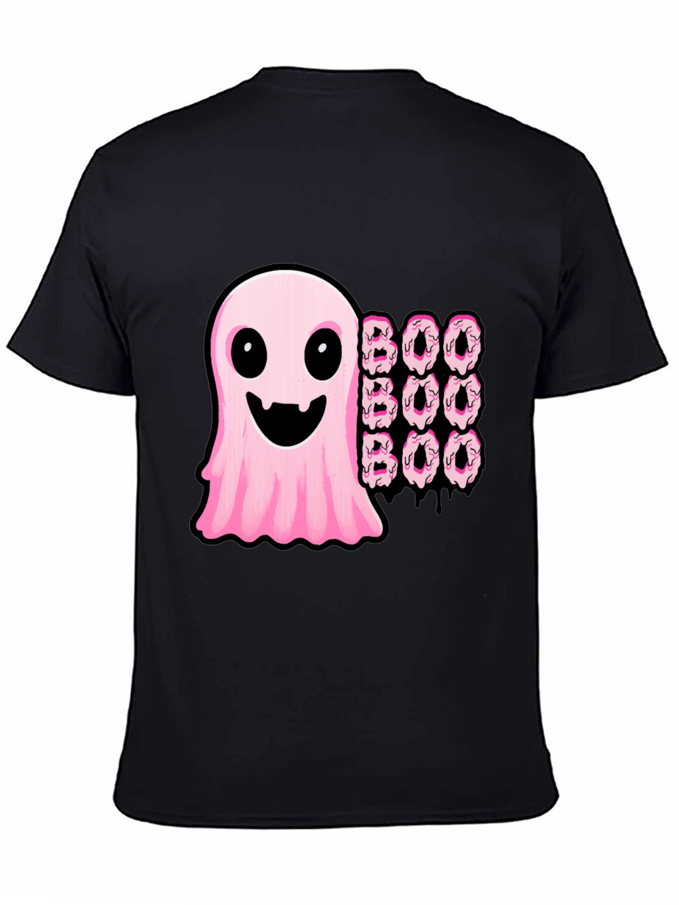 Black Boo Ghost Donut Halloween Graphic T-Shirt view 4