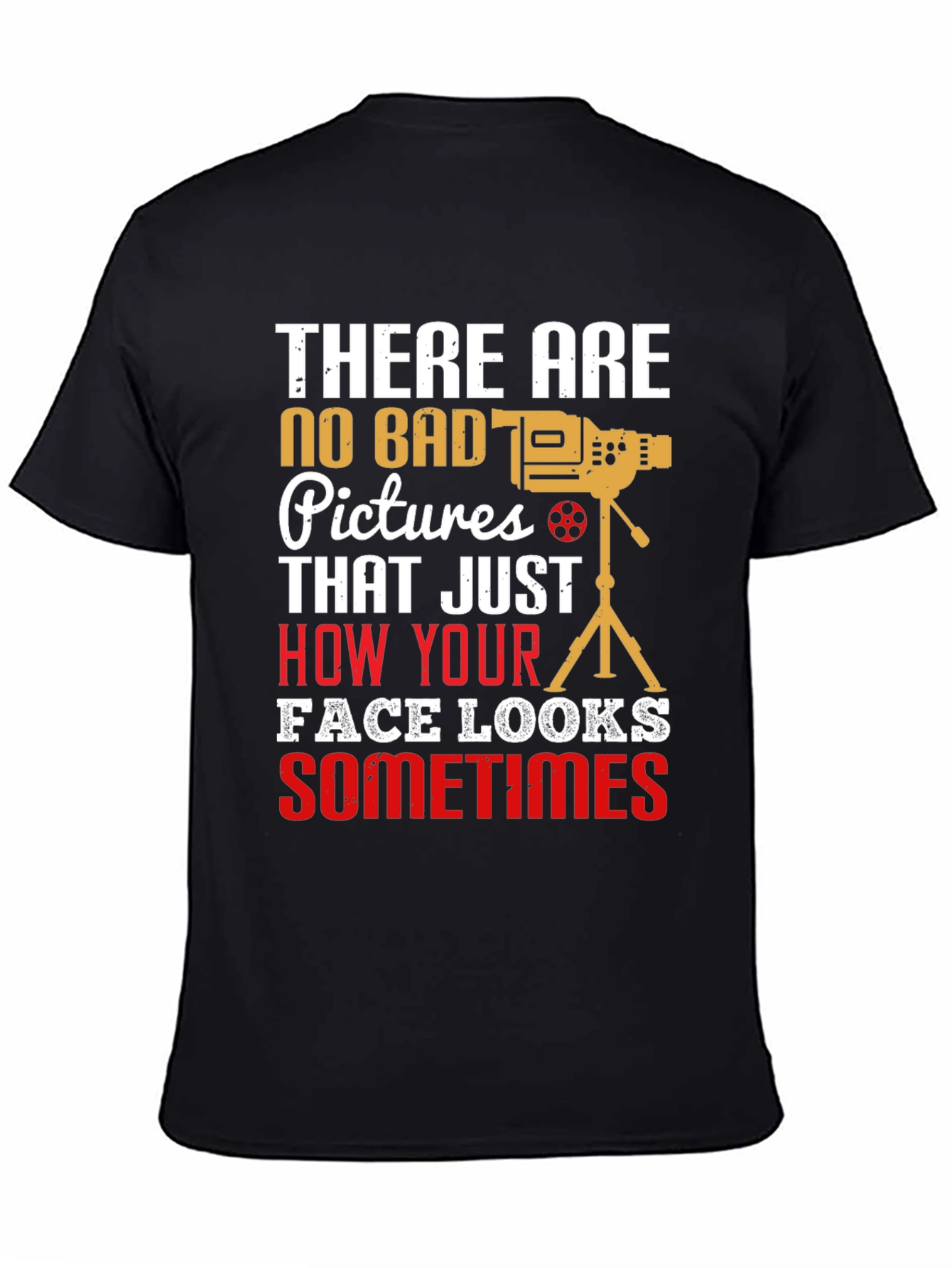 Black Funny Photography T-Shirt: No Bad Pictures view 4