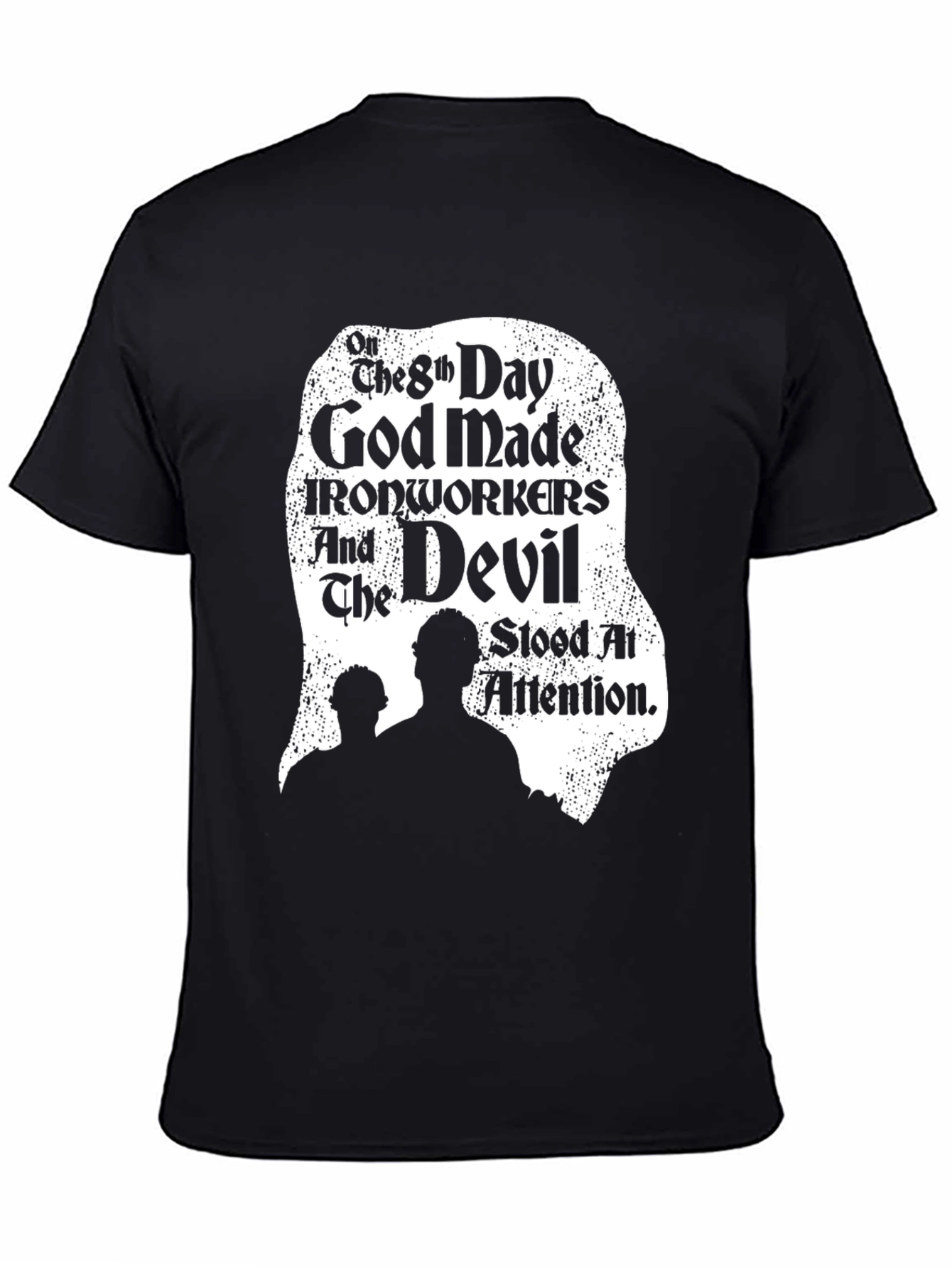 Black Ironworkers & Devil Black T-Shirt view 4