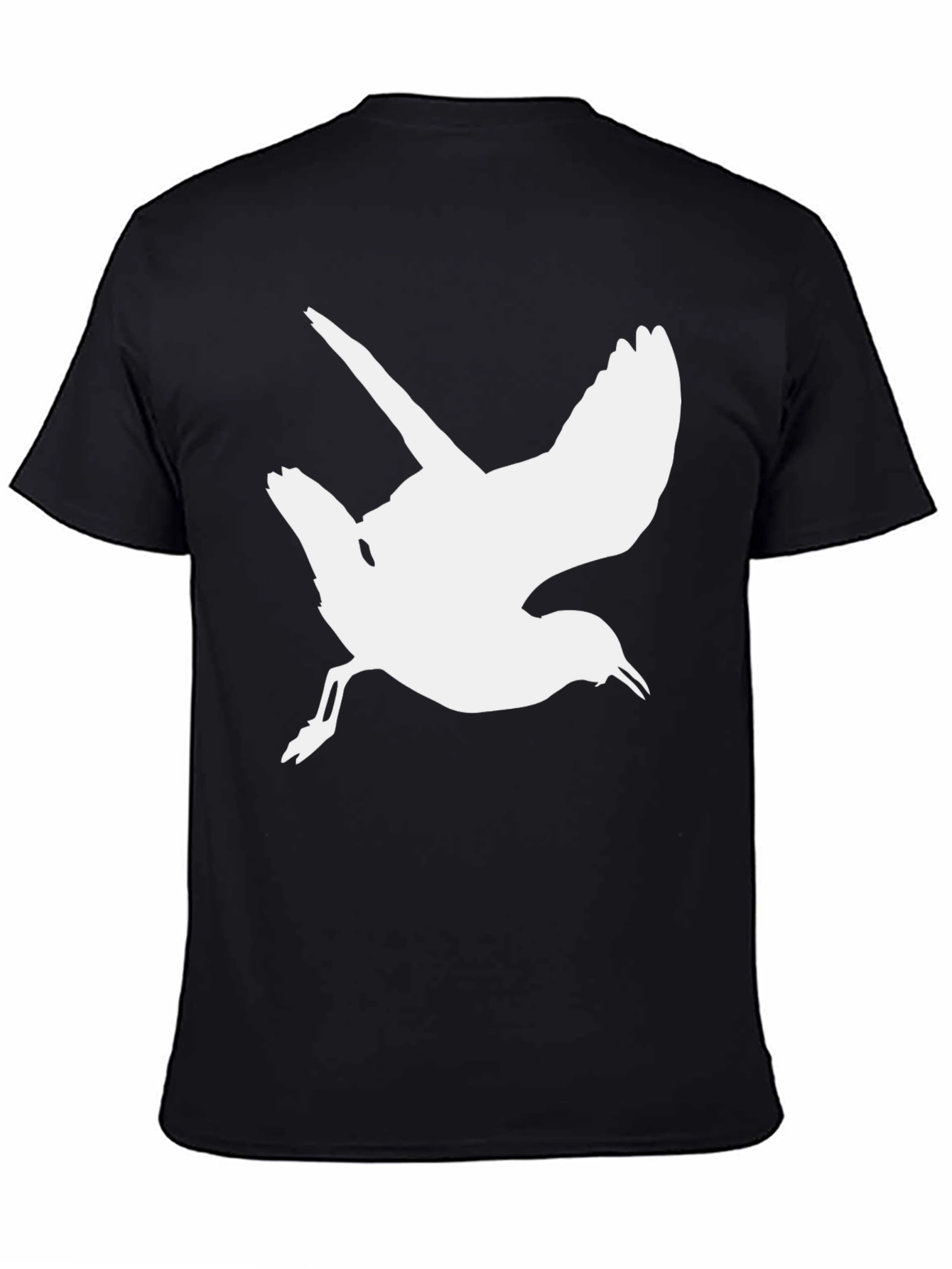 Black Bird Silhouette Black T-Shirt view 4