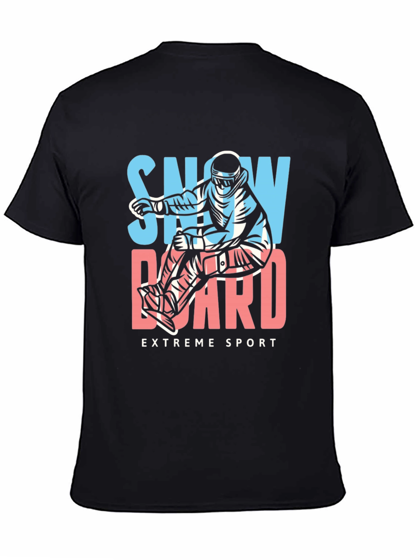 Black Snowboard Extreme Sport Graphic Tee view 4