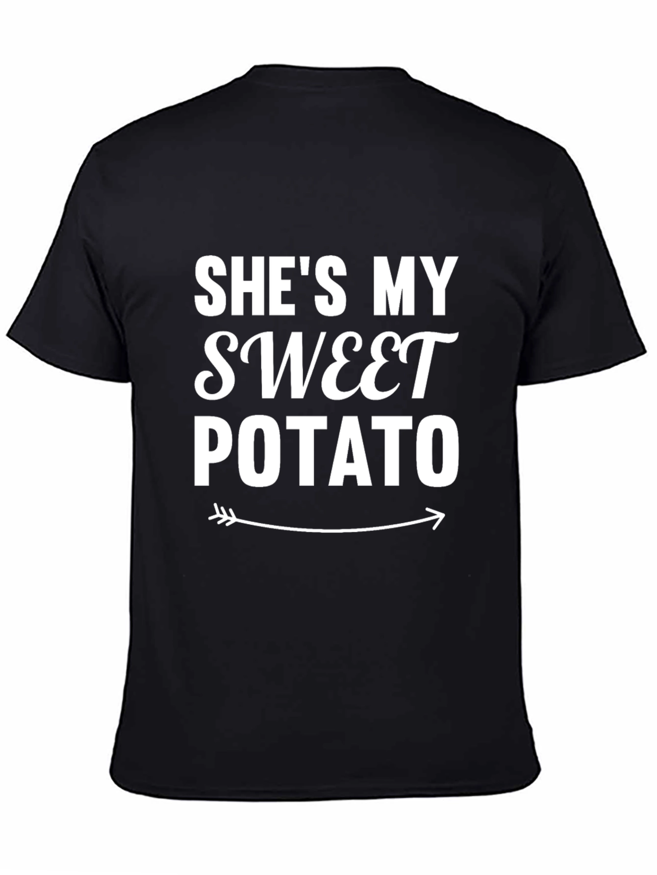 Black She's My Sweet Potato T-Shirt - Funny Couple Matching Tee view 4