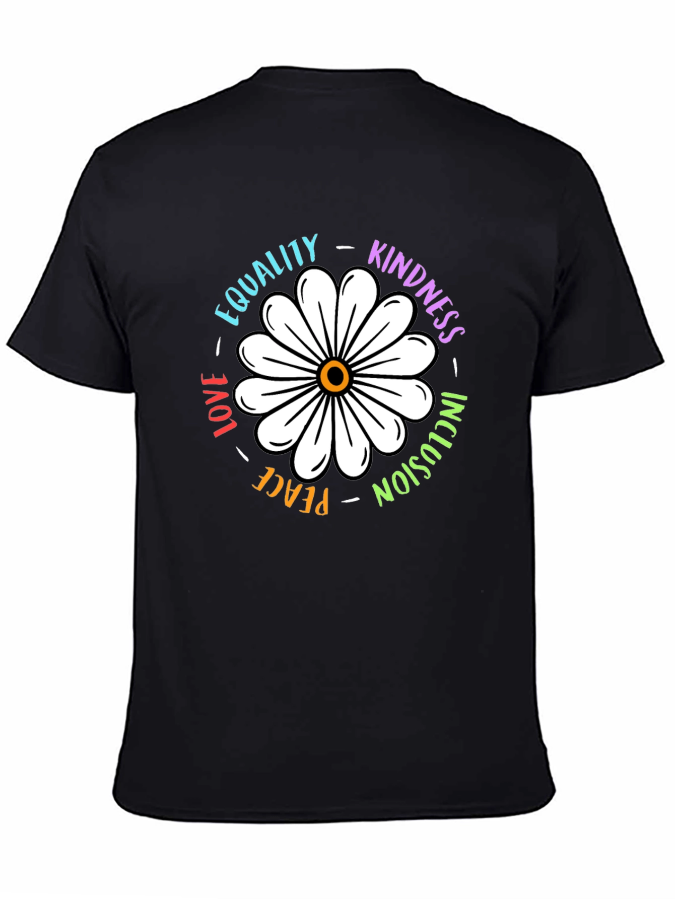 Black Equality Kindness Daisy Graphic Tee view 4