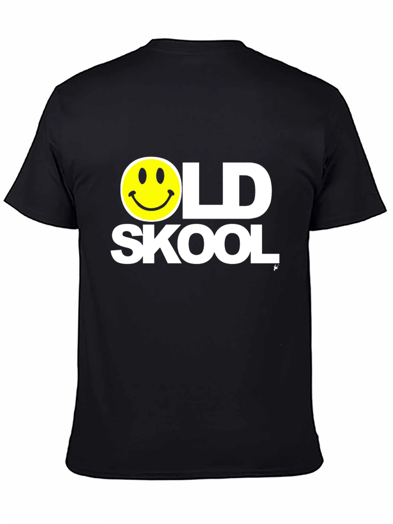 Black Old Skool Smiley Face Black T-Shirt view 4