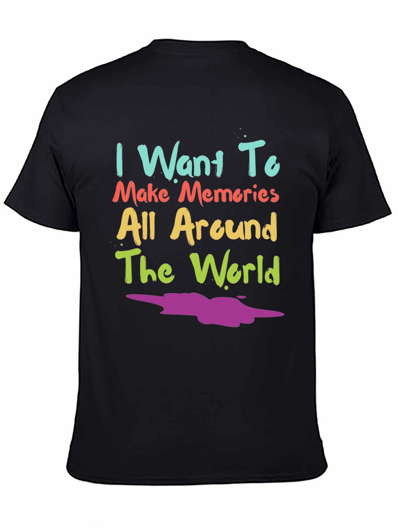 Black Colorful Travel Memories T-Shirt view 4