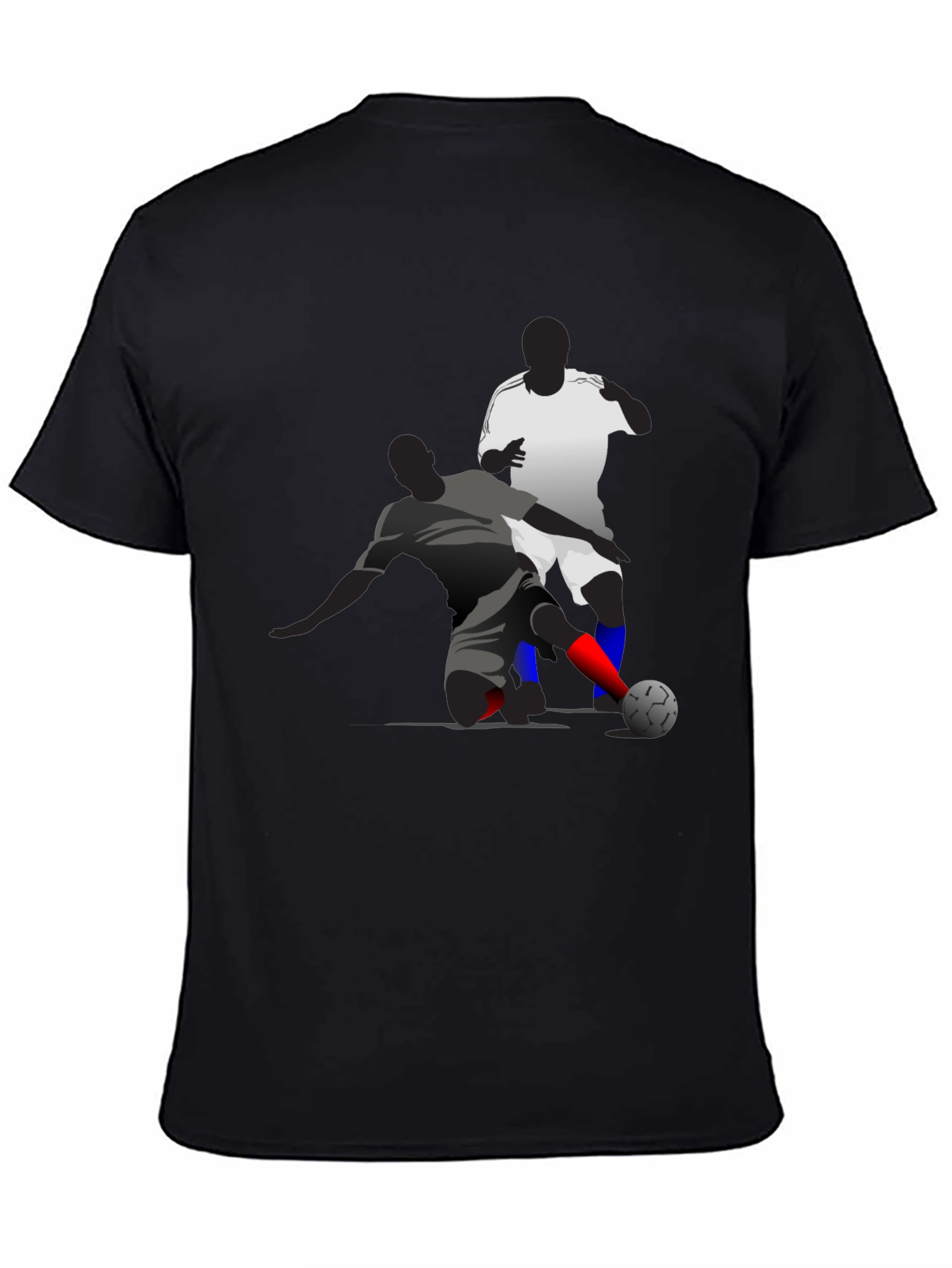 Black Soccer Graphic Tee - Black Cotton Blend T-Shirt view 4